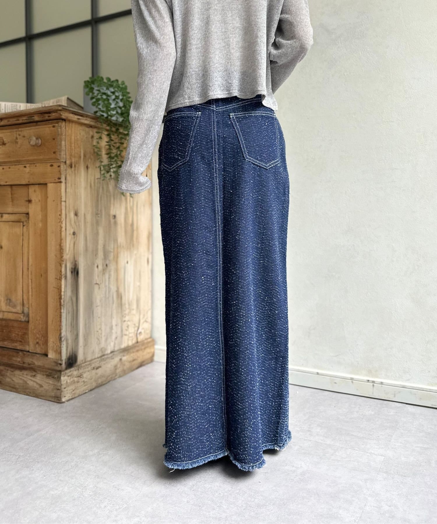 LOCUST(ローカスト) 【WEB限定】切替デニムスカート