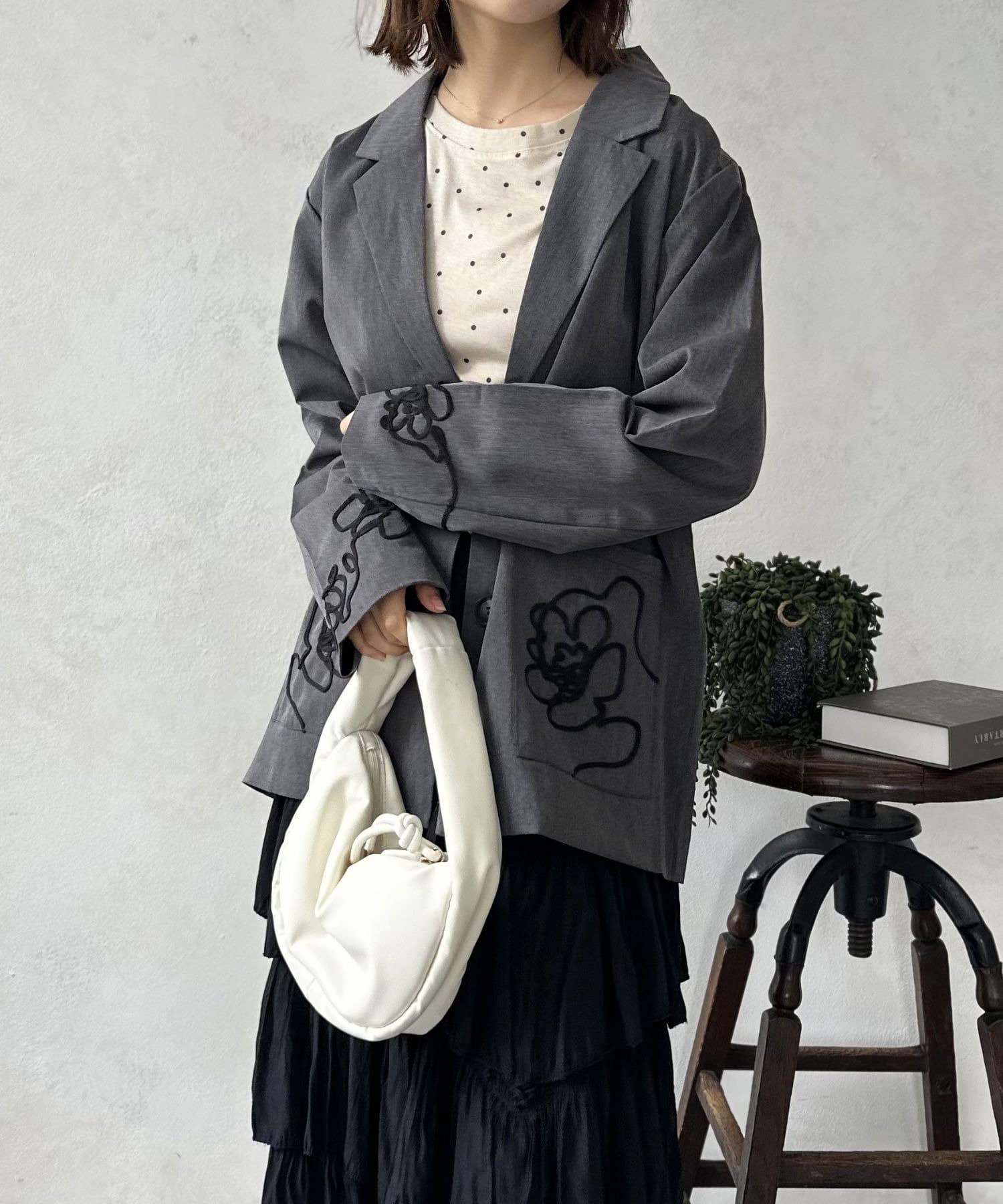 LOCUST(ローカスト) 【WEB限定】TRツイルコード刺繍ジャケット