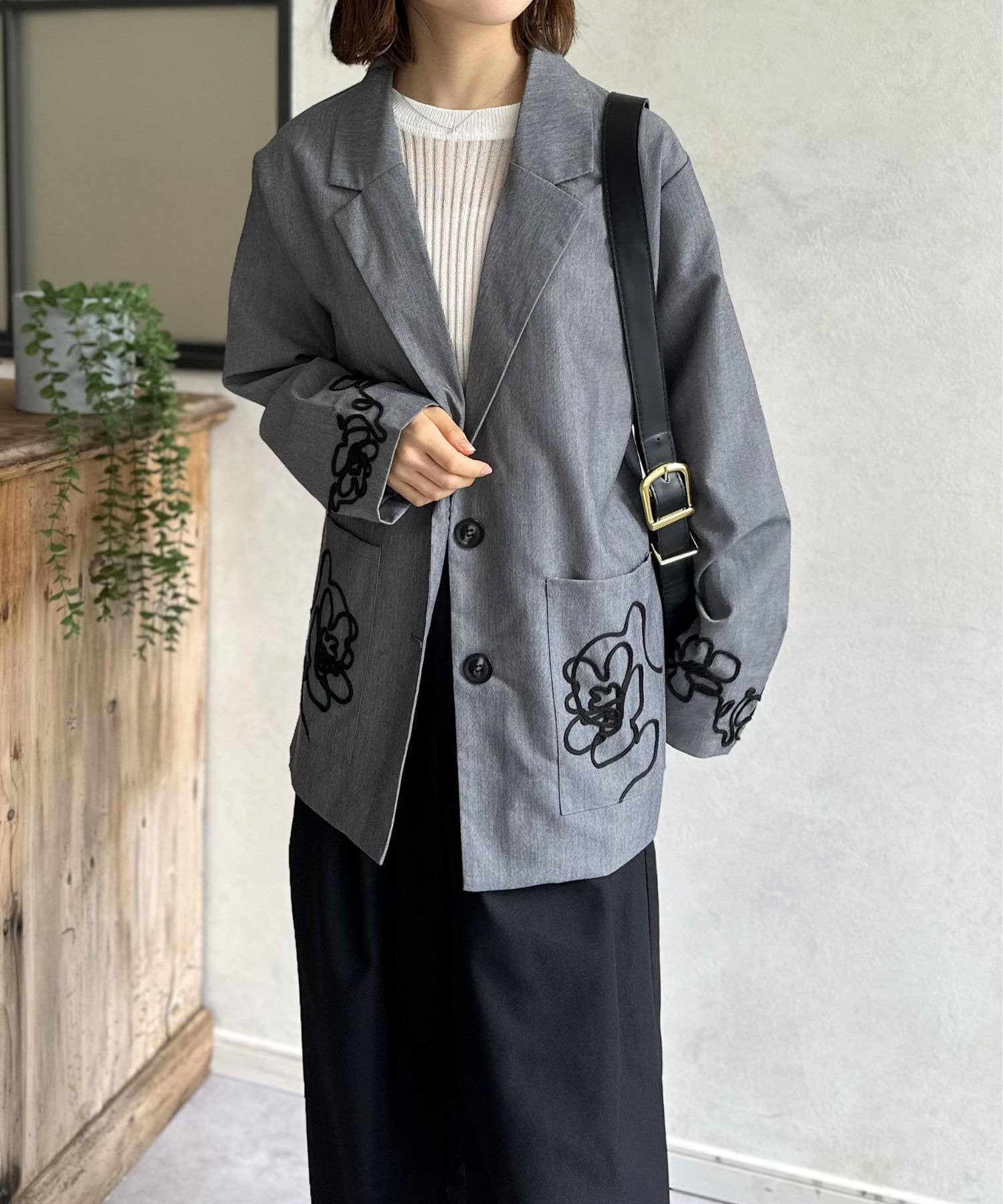 LOCUST(ローカスト) 【WEB限定】TRツイルコード刺繍ジャケット