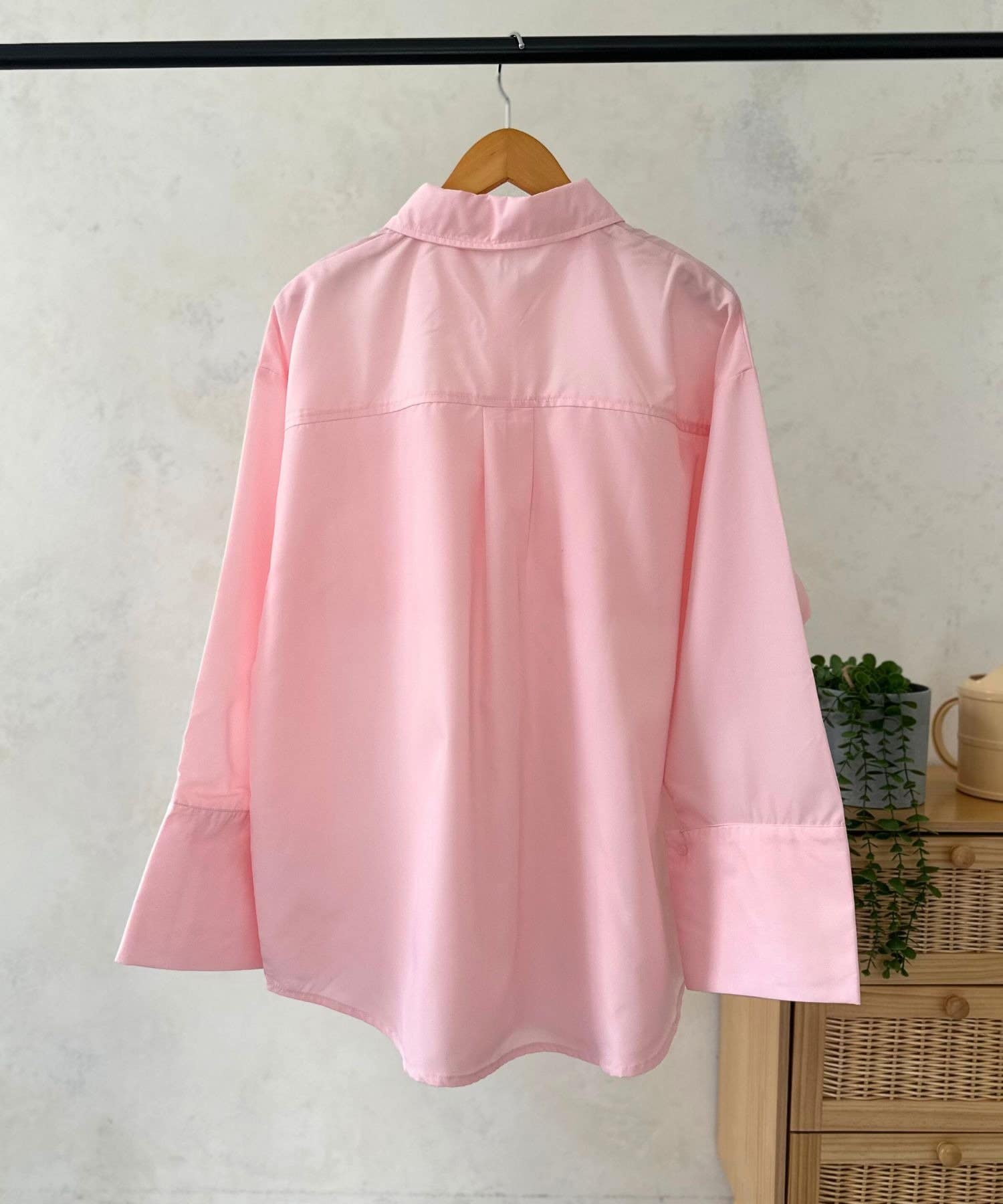 LOCUST(ローカスト) 【着回し力抜群】ブロード＆ストライプビッグカフスオーバーサイズシャツ