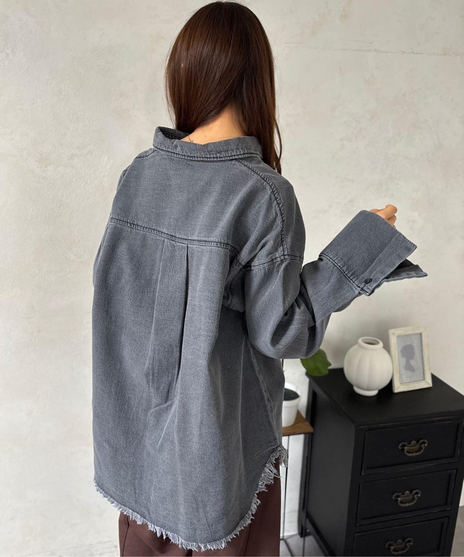 LOCUST(ローカスト) ライトオンスデニムビッグカフスシャツ