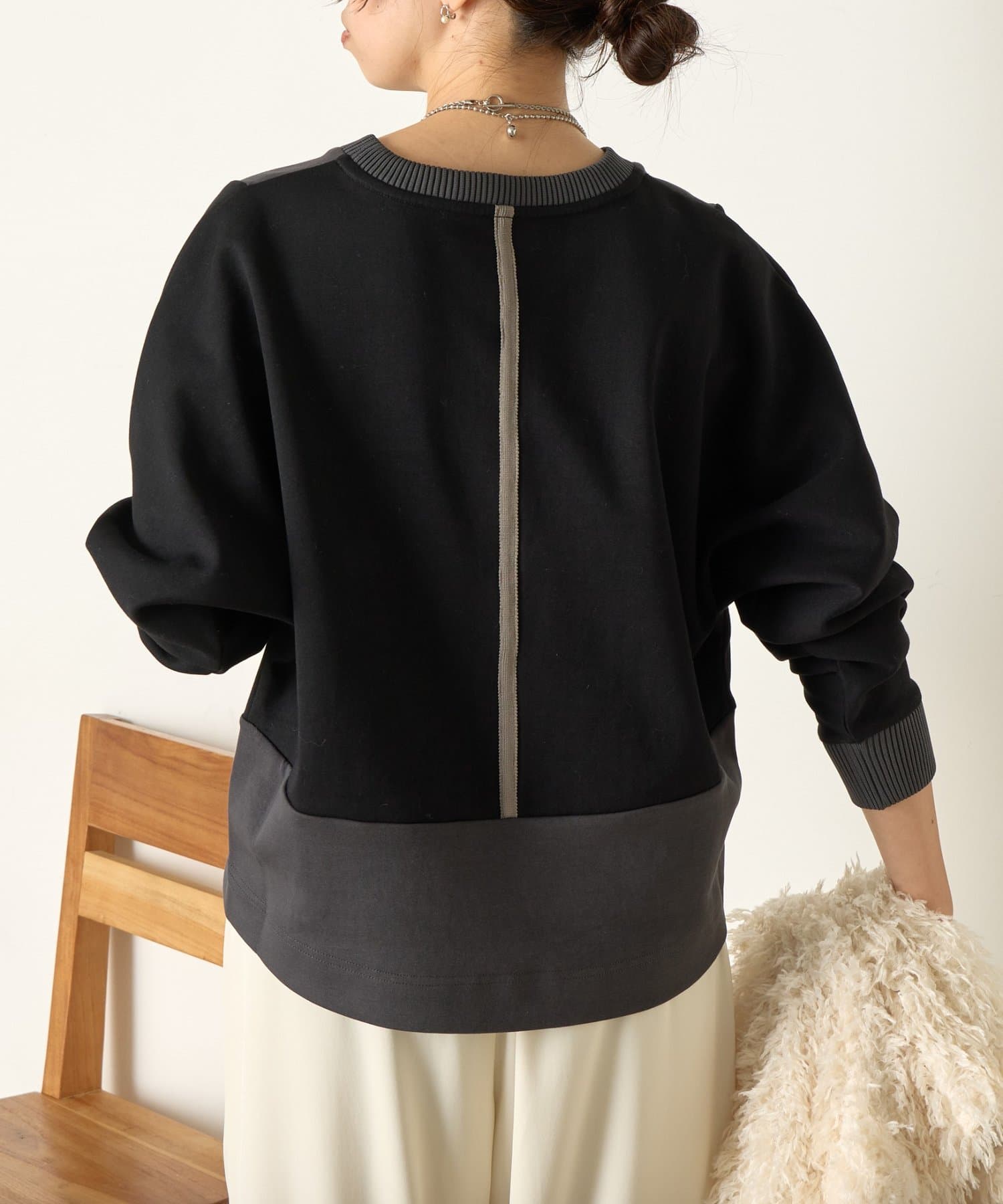 Jena　espace merveilleux(ジェナ　エスパスメルヴェイユ) 配色ドルマンダンボールカットソー