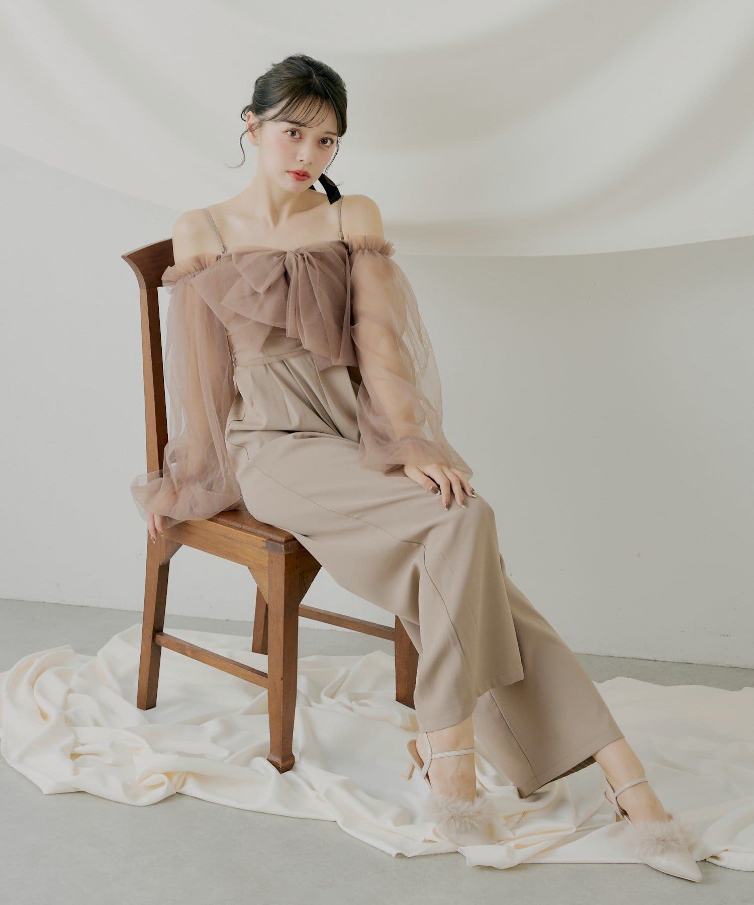 Chico(チコ) 【10/23(木)0時販売】フロントリボンドッキングコンビネゾン【SALON by Chico】