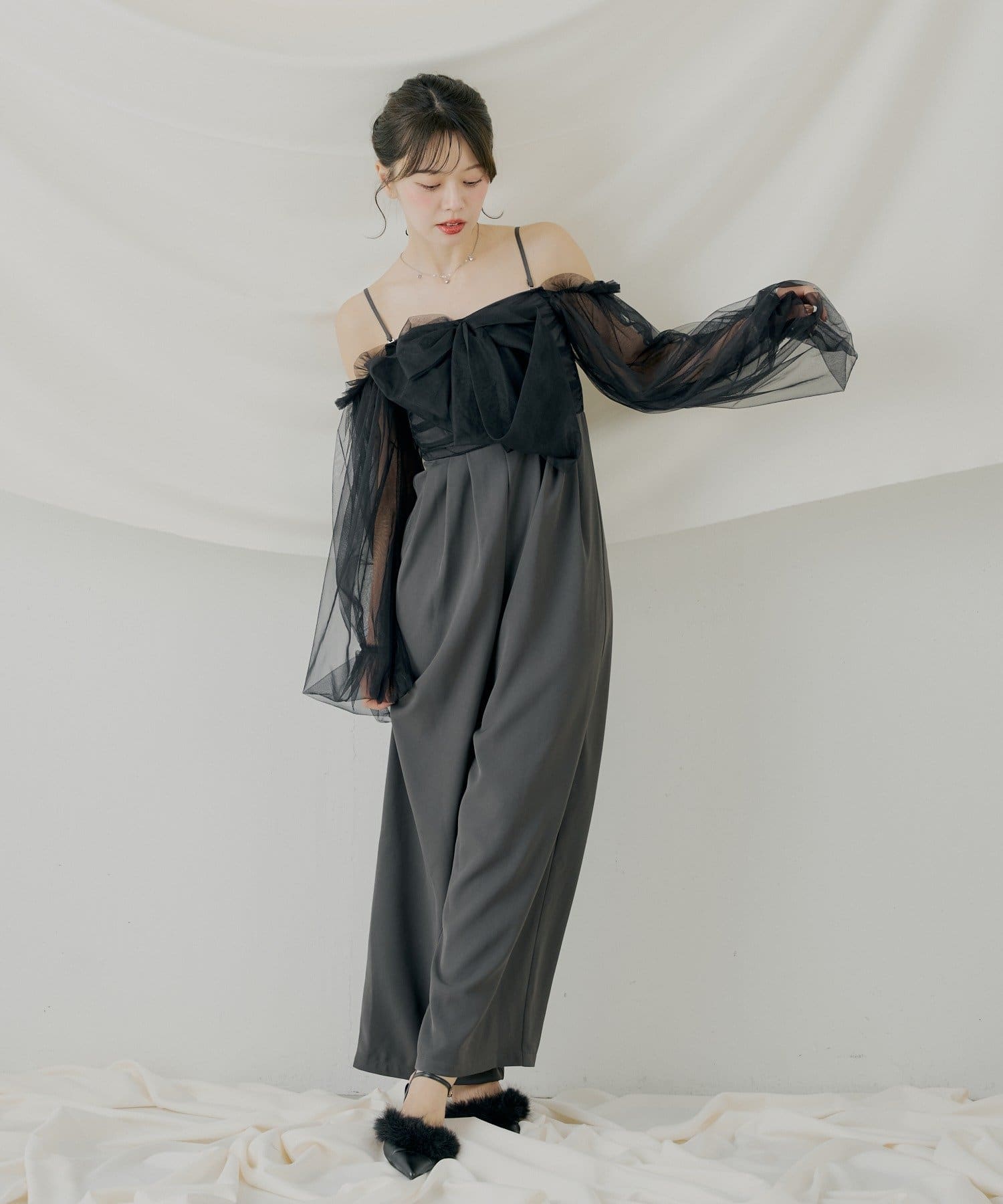Chico(チコ) 【10/23(木)0時販売】フロントリボンドッキングコンビネゾン【SALON by Chico】