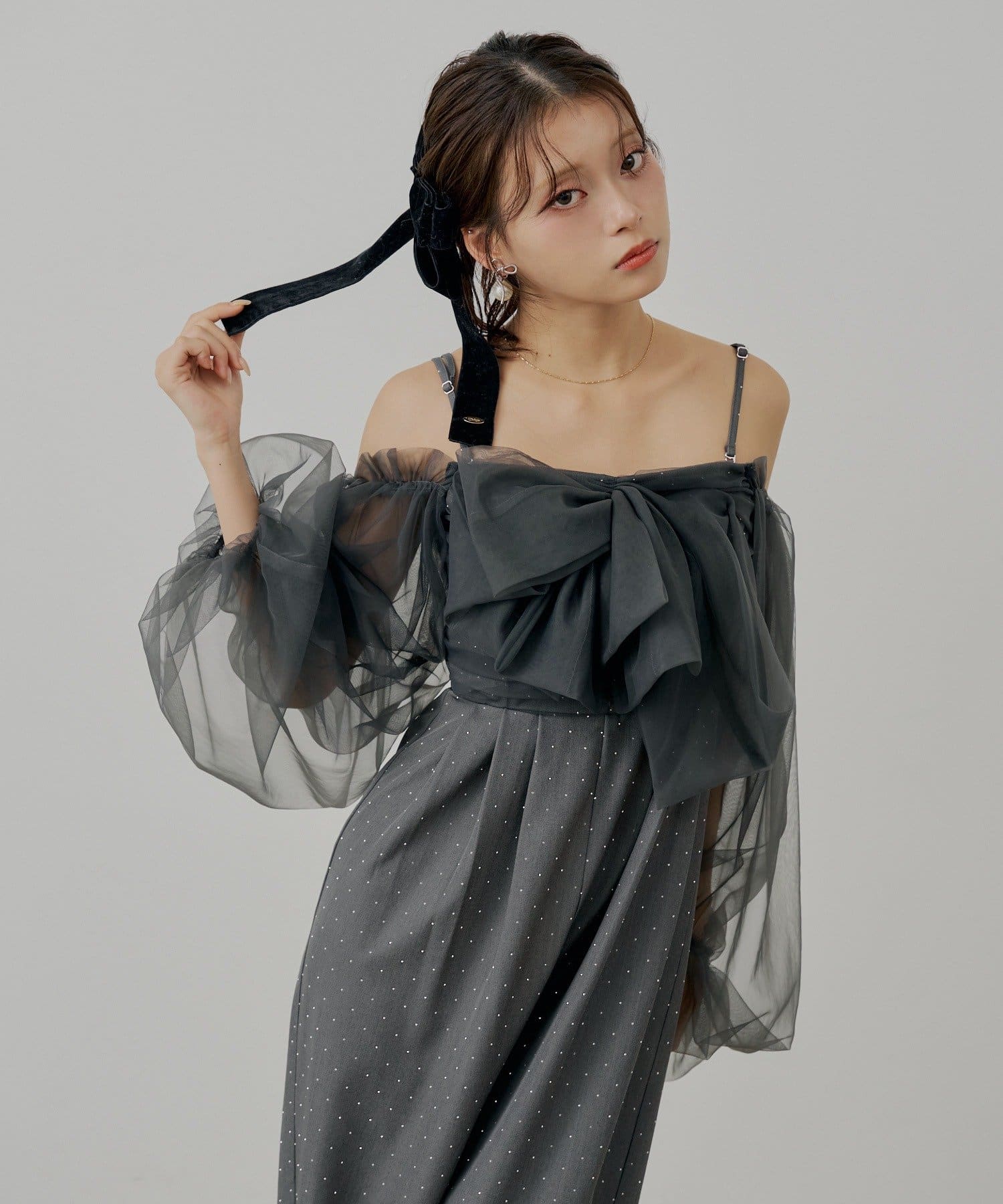 Chico(チコ) 【オケージョン】フロントリボンドッキングコンビネゾン【SALON by Chico】