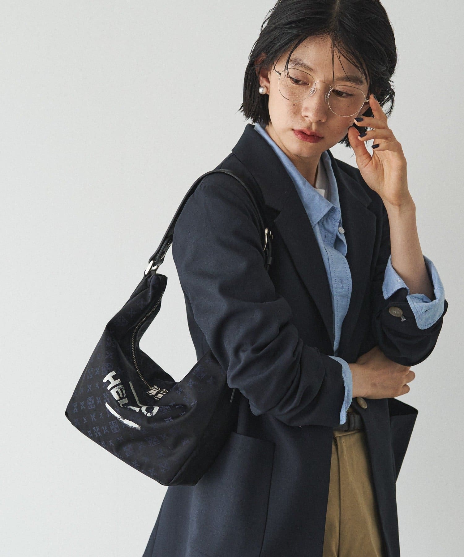 russet(ラシット) ステンシル風プリント ナイロン2WAYミニショルダーバッグ