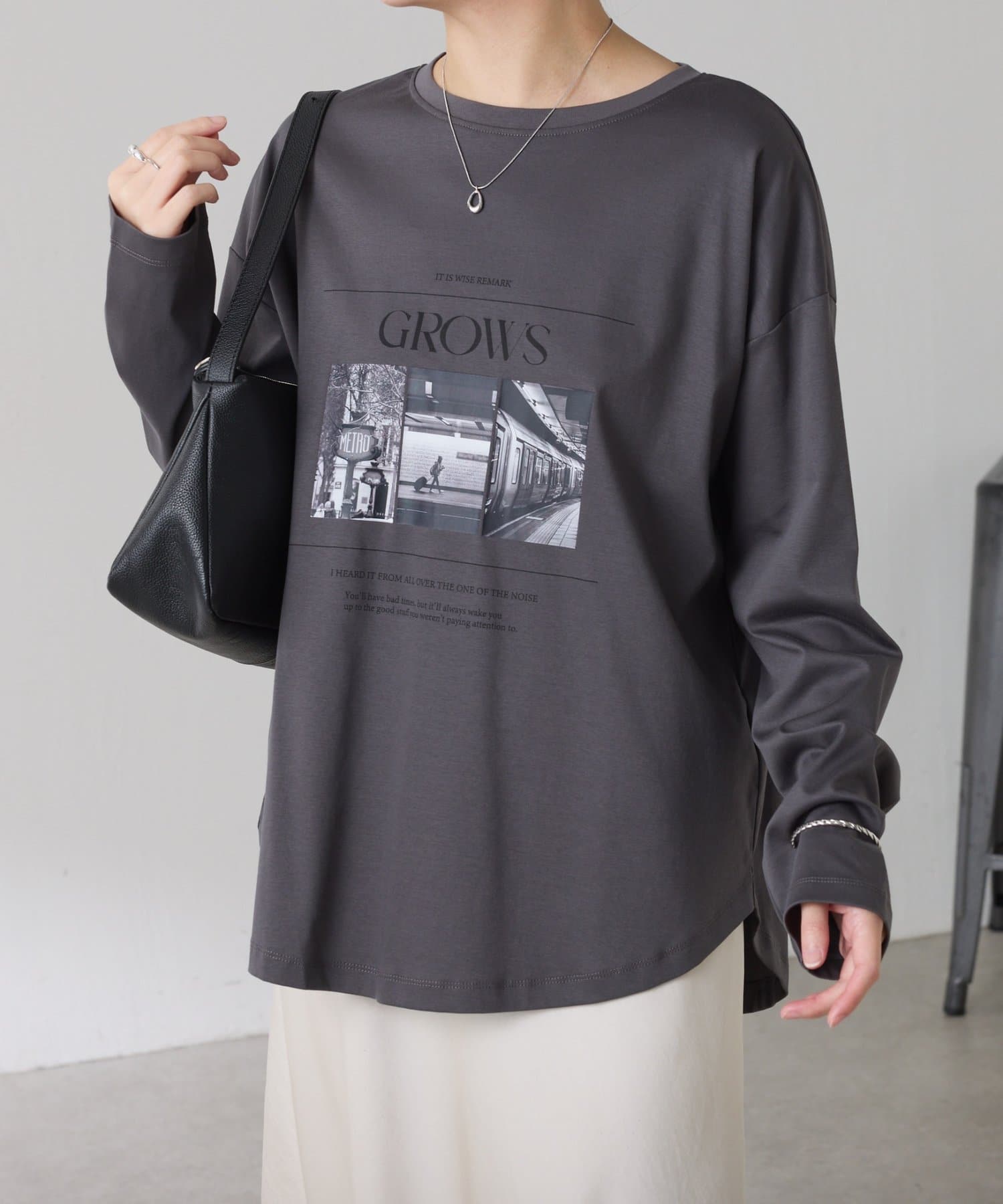 COLLAGE GALLARDAGALANTE(コラージュ ガリャルダガランテ) 【大人のロンT】モノクロフォトロゴロンT