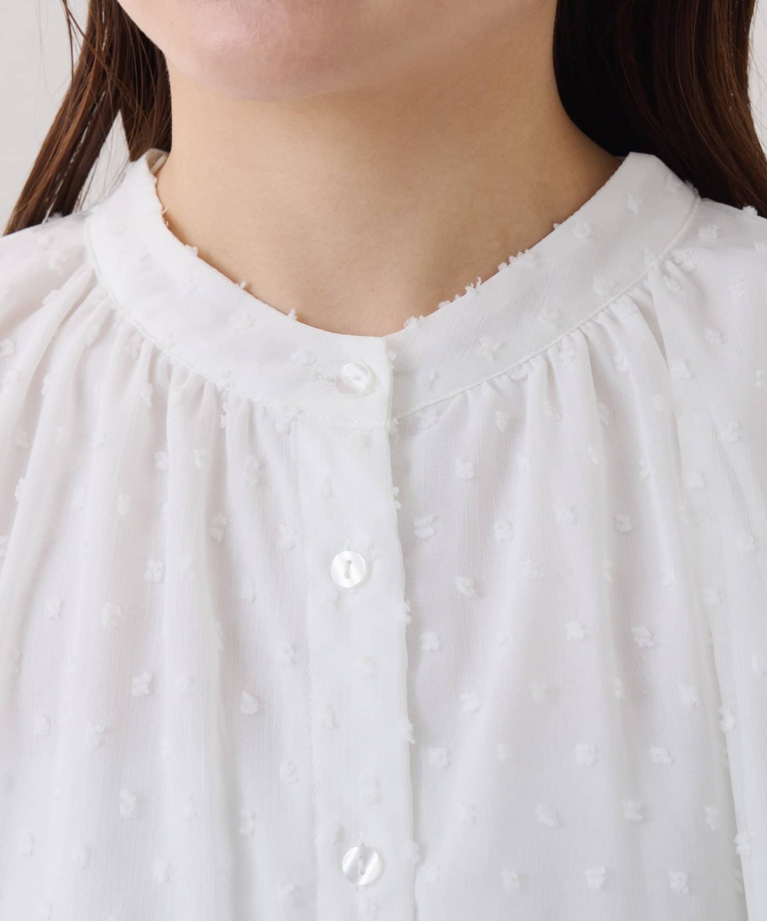 COLLAGE GALLARDAGALANTE(コラージュ ガリャルダガランテ) 【オンオフ使える】楊柳ドットジャガードボウタイブラウス/セレモニー