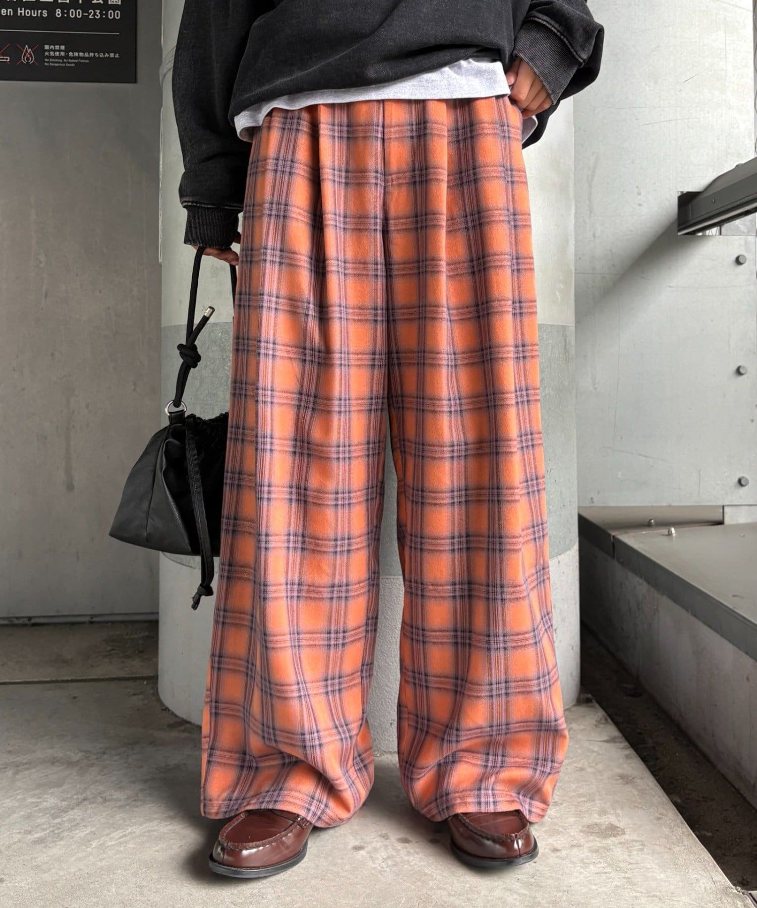 CIAOPANIC TYPY(チャオパニックティピー) ネルチェックタックボリュームワイドパンツ
