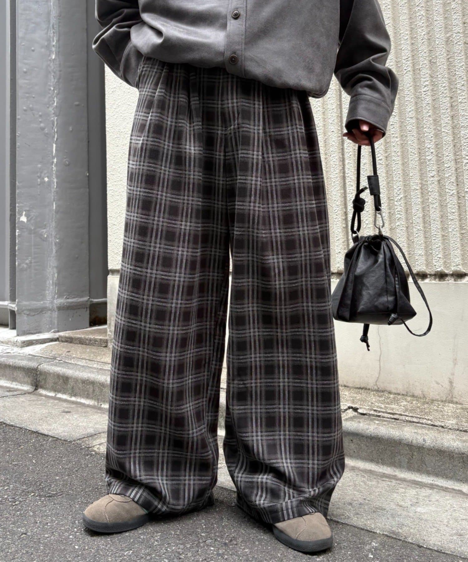 CIAOPANIC TYPY(チャオパニックティピー) ネルチェックタックボリュームワイドパンツ