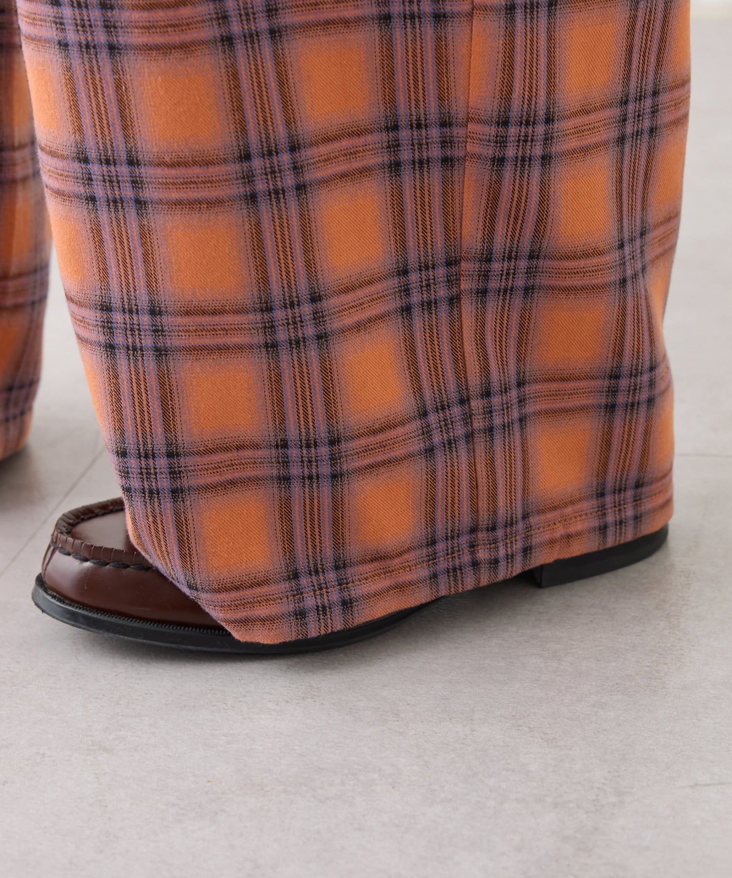 CIAOPANIC TYPY(チャオパニックティピー) 【UNISEX】ネルチェックタックボリュームワイドパンツ