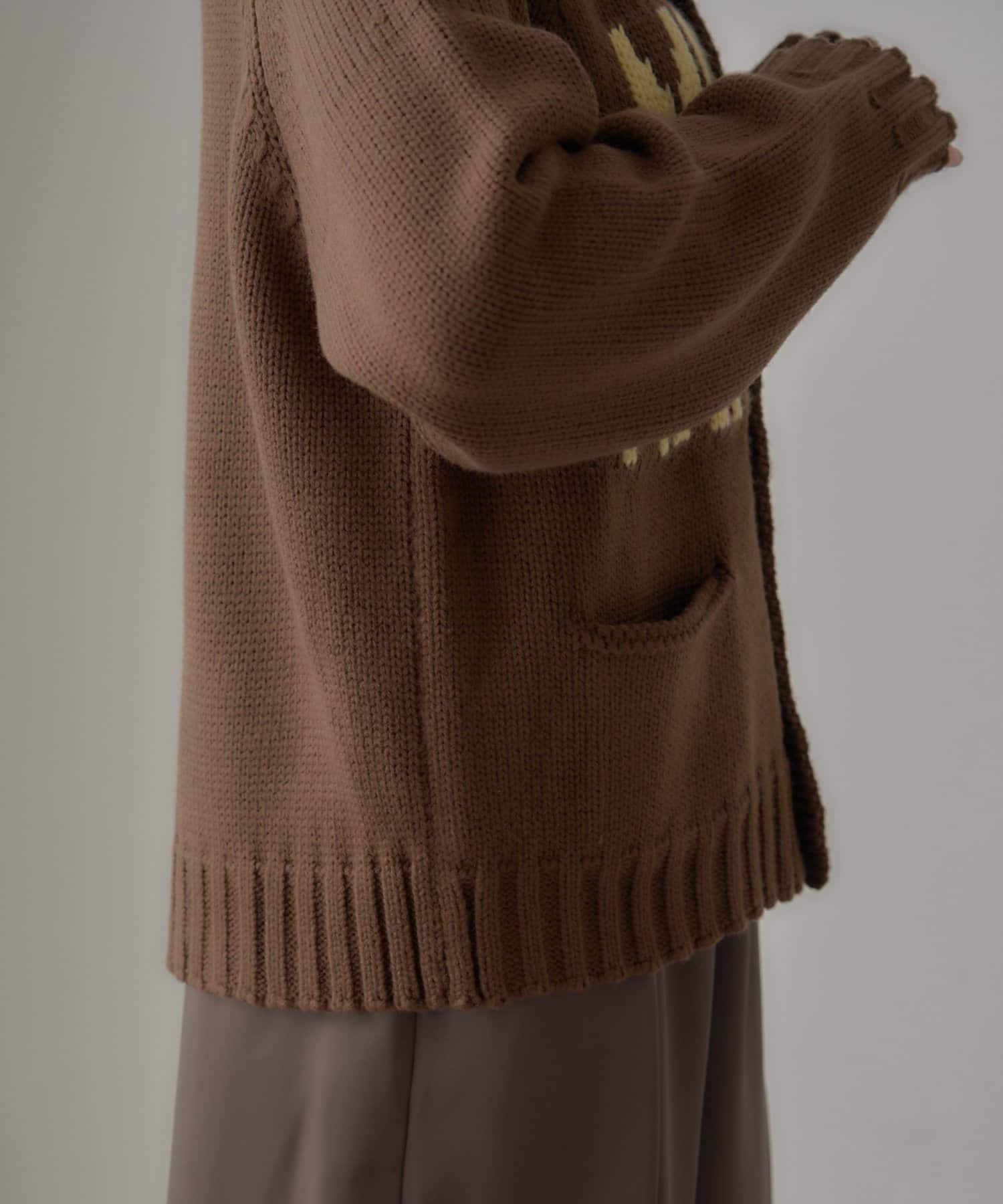 CIAOPANIC TYPY(チャオパニックティピー) 【UNISEX】ロゴショールカラーニットカーディガン