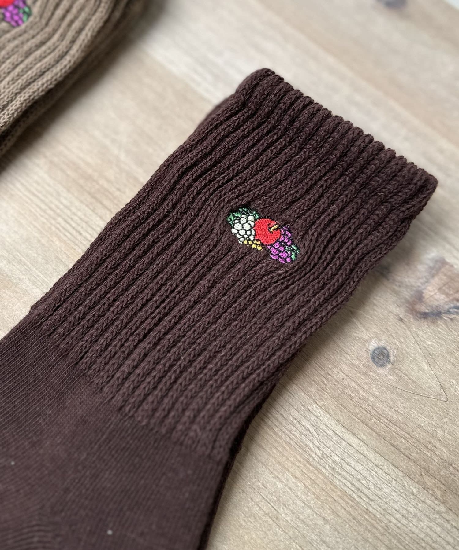LOCUST(ローカスト) 【FRUIT OF THE LOOM】ワンポイント刺繍3Pソックス①