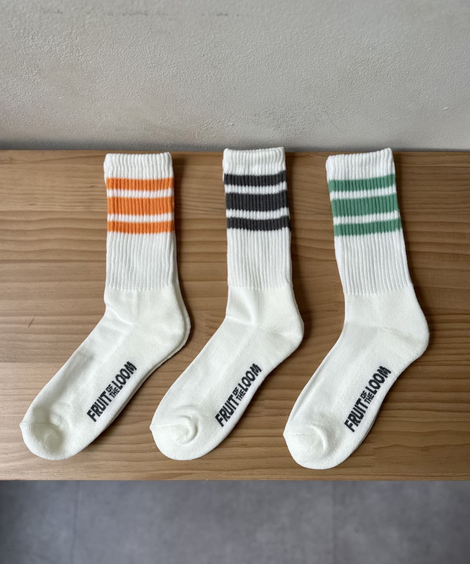 LOCUST(ローカスト) 【FRUIT OF THE LOOM】ラインソックス3P