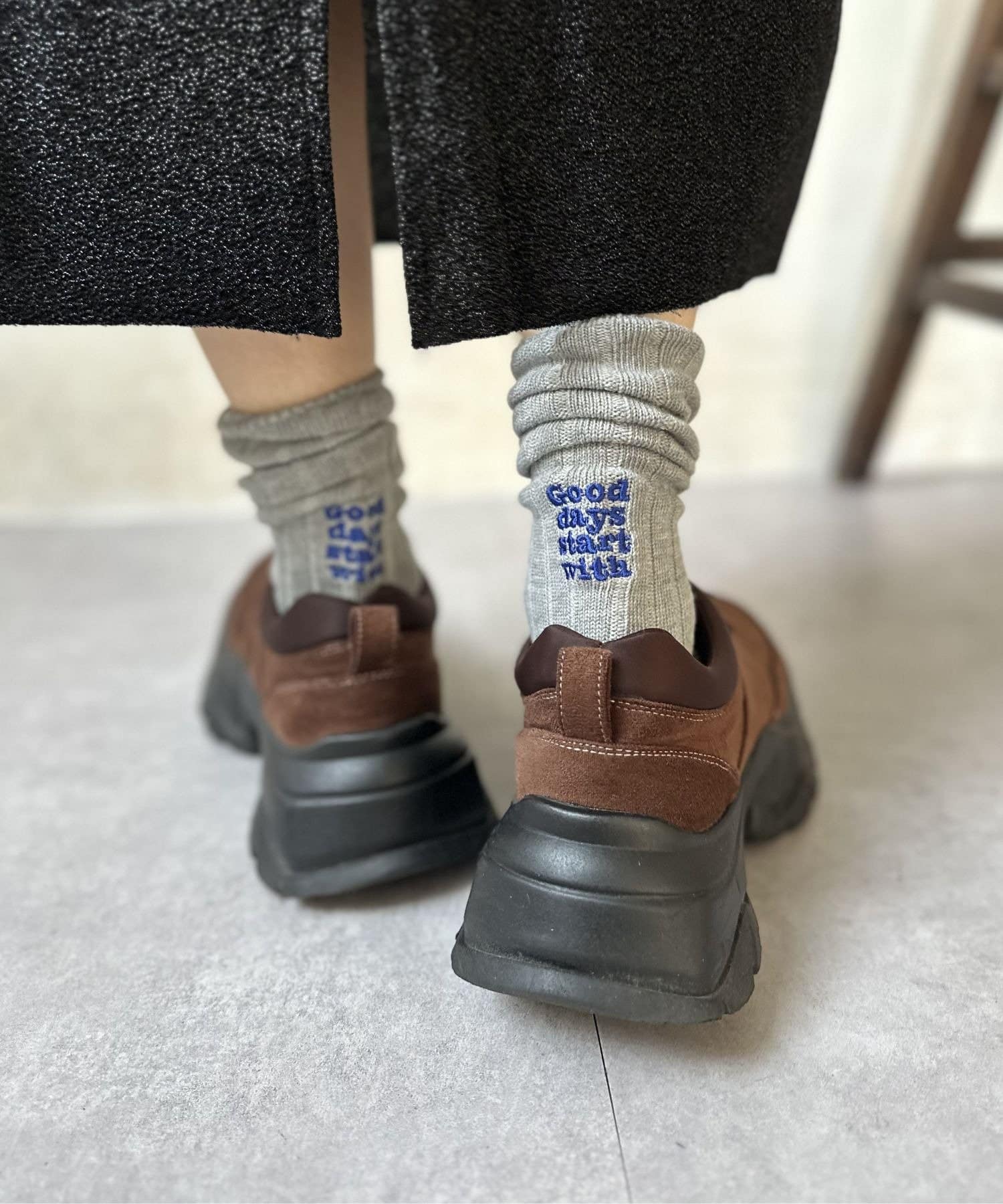 LOCUST(ローカスト) 【FRUIT OF THE LOOM】リブバック刺繍3Pソックス