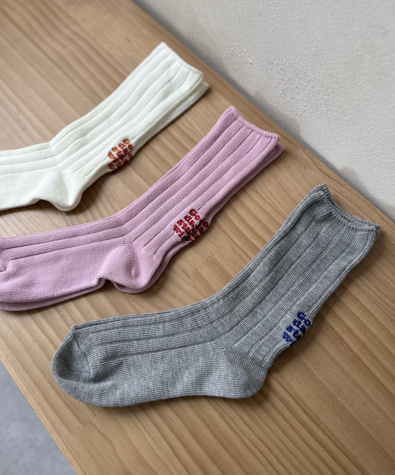 LOCUST(ローカスト) 【FRUIT OF THE LOOM】リブバック刺繍3Pソックス