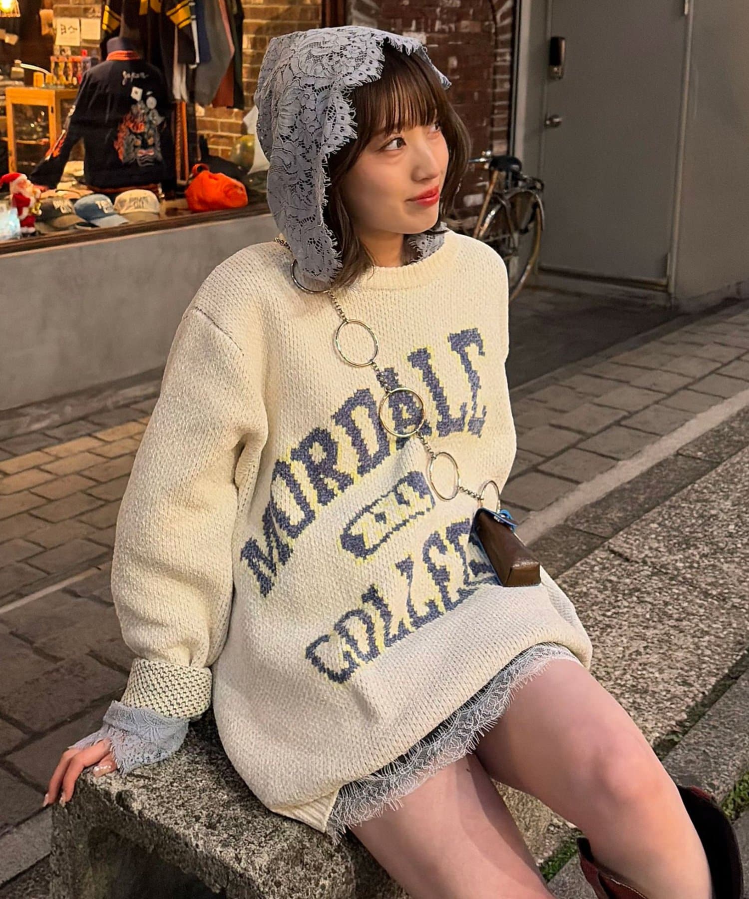 CIAOPANIC(チャオパニック) モールカーブカレッジニット