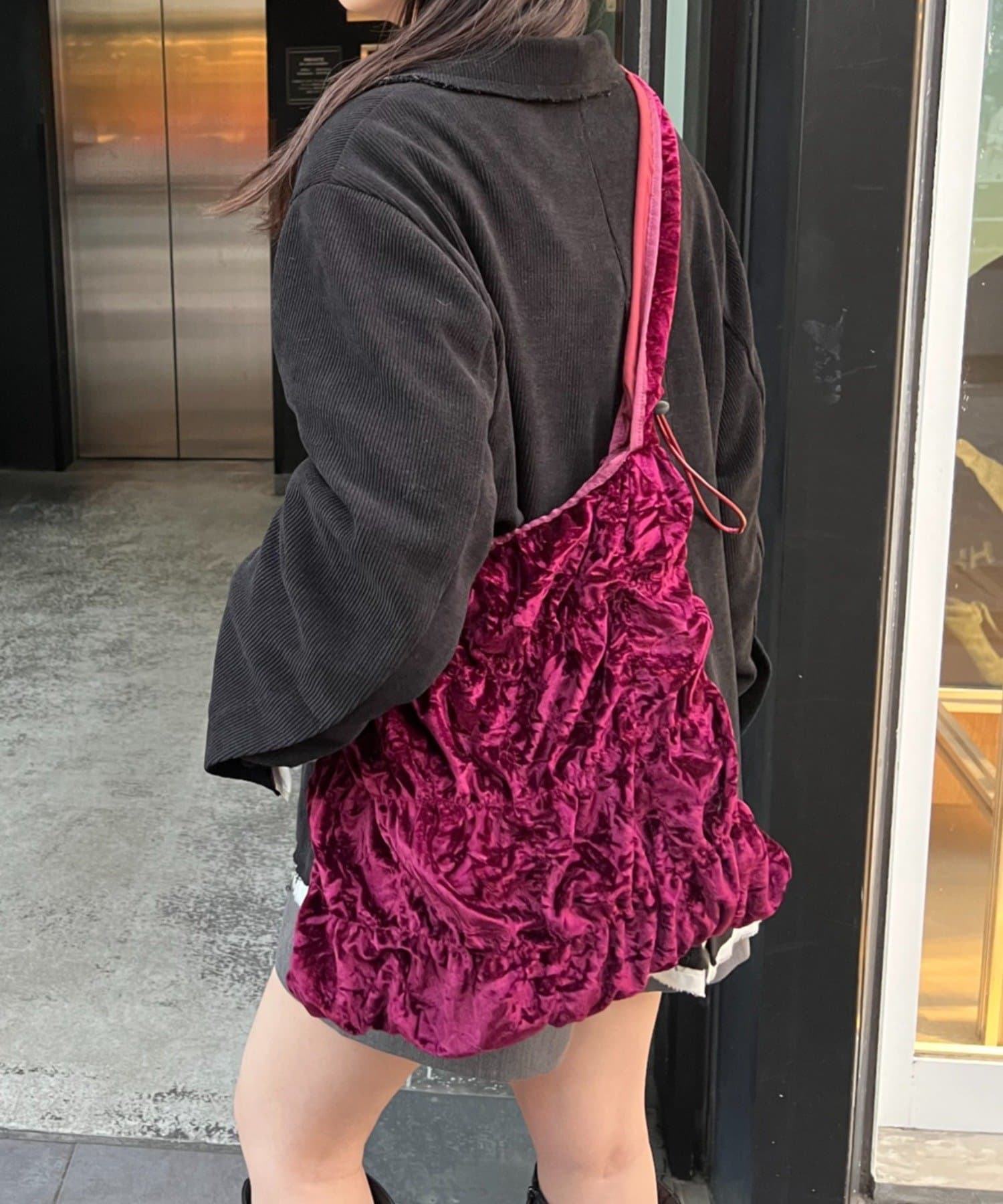 Kastane(カスタネ) 【4色展開/2WAY】ベロアシャーリングバッグ