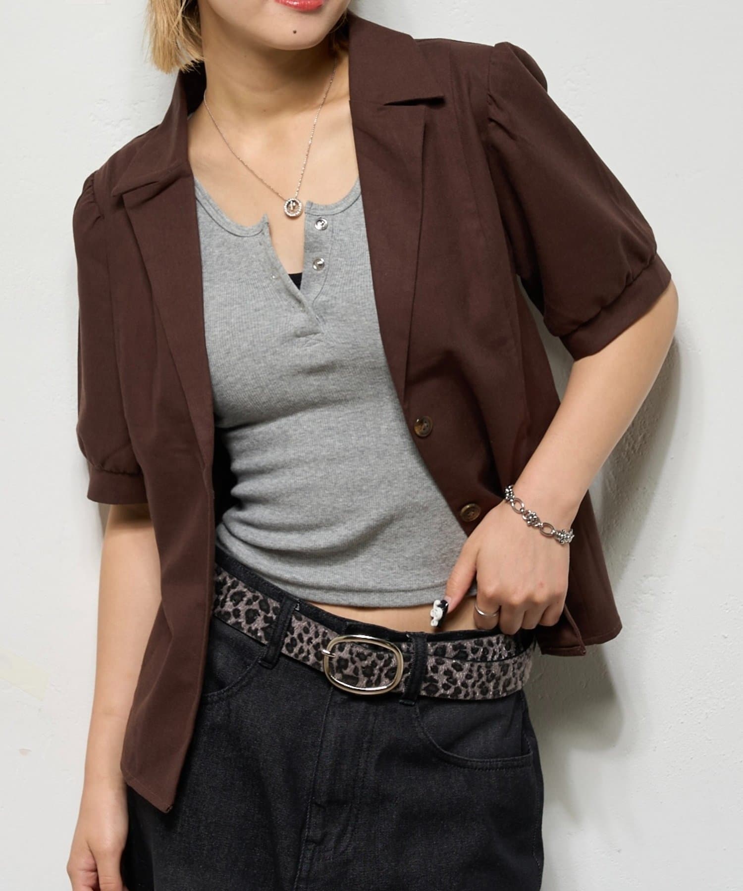 OUTLET(アウトレット) 【WHO'S WHO gallery】リネンライク パフスリシャツジャケット