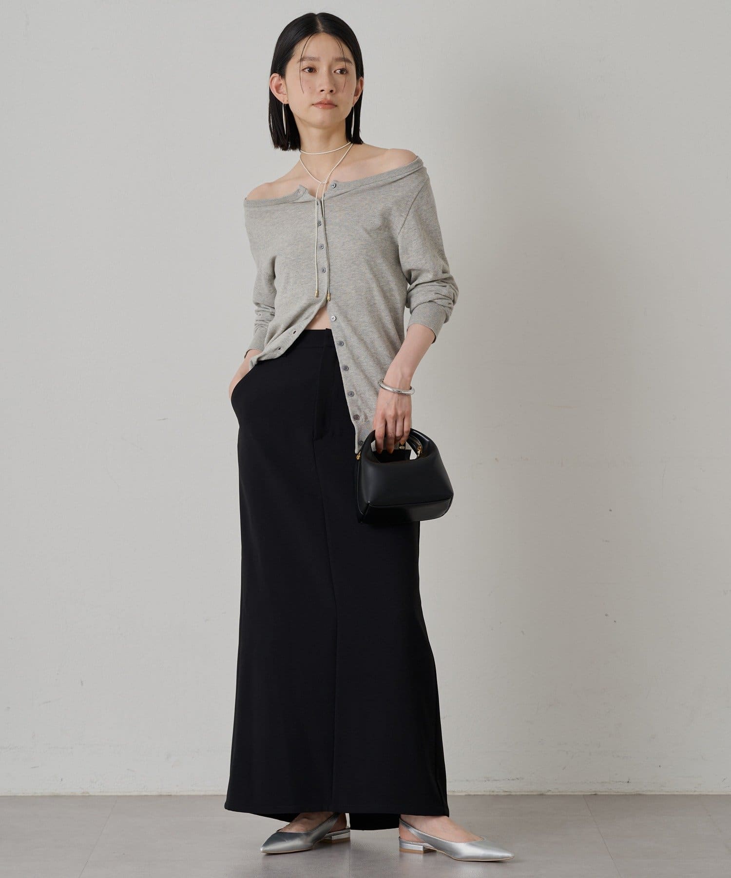 LOUNGEDRESS ラウンジドレス フェザーカーディガン グレー LOUNGEDRESS ラウンジドレス フェザーカーディガン グレー