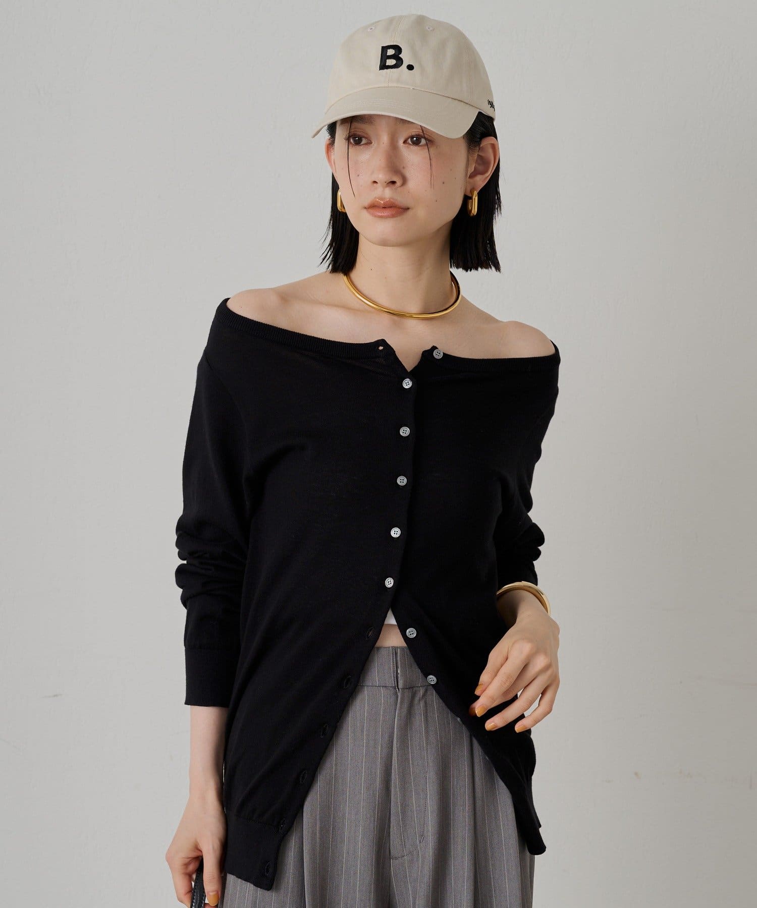 未使用 25AW LOUNGEDRESS ラウンジドレス ペプラム衿カーディガン LDZ1052205A0004 サイズF ブラウン レディース 古着 中古 USED Loungedress - 未使用 25AW LOUNGEDRESS ラウンジドレス ペプラム衿