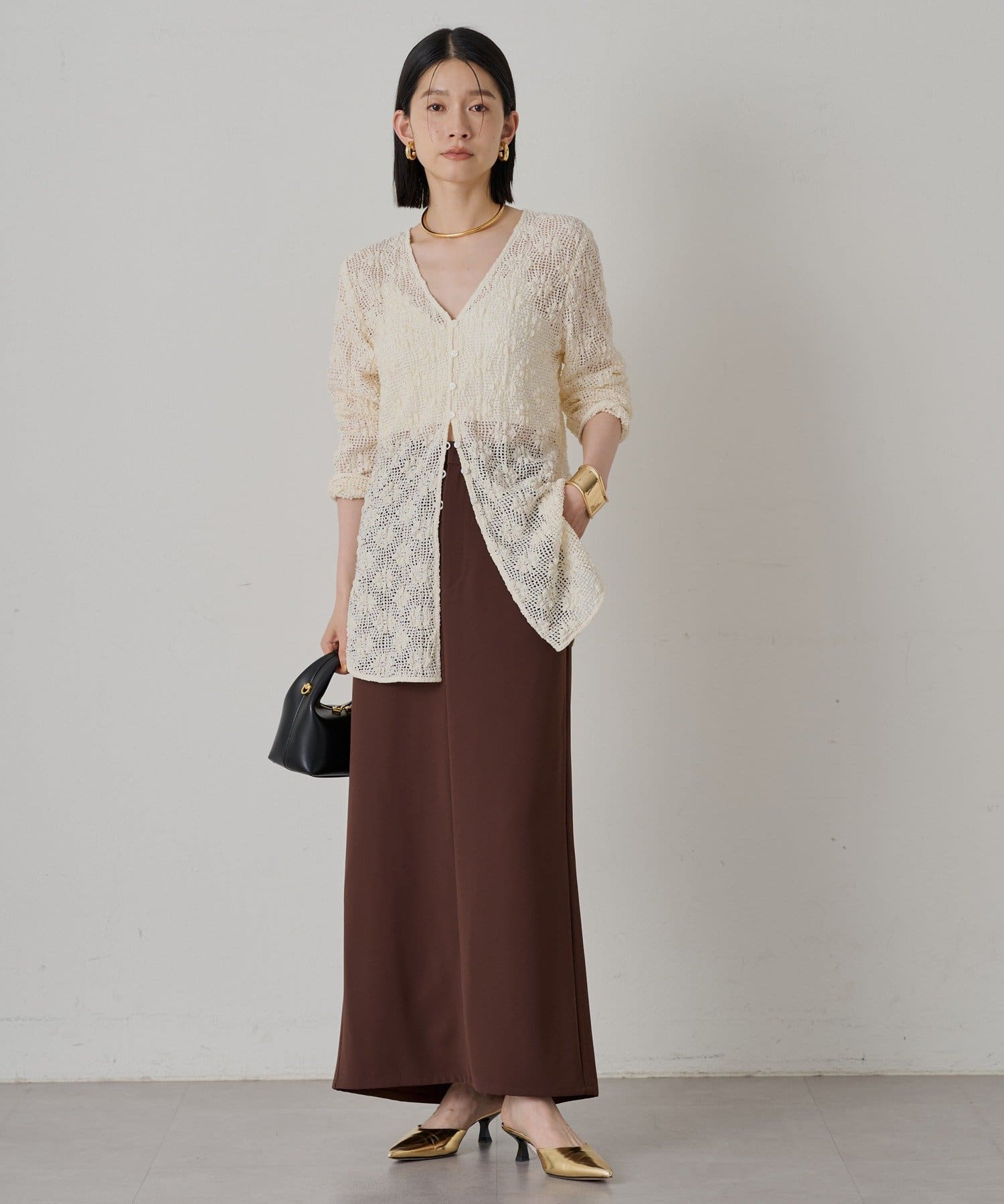 Loungedress(ラウンジドレス) フェイクレザーマキシスカート Loungedress】フェイクレザーマキシスカート | OUTLET