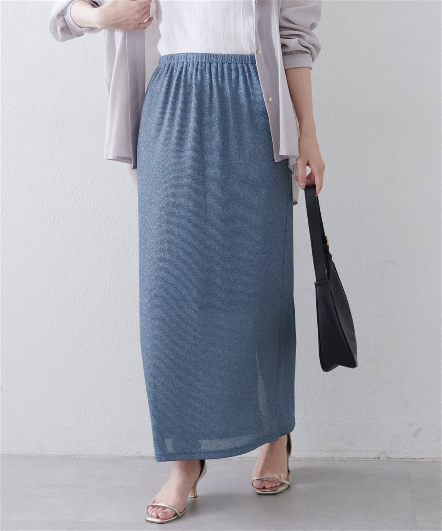 NICE CLAUP / OLIVE des OLIVE OUTLET(ナイスクラップ  / オリーブ デ オリーブ アウトレット) 【natural couture】ラメリブタイトスカート