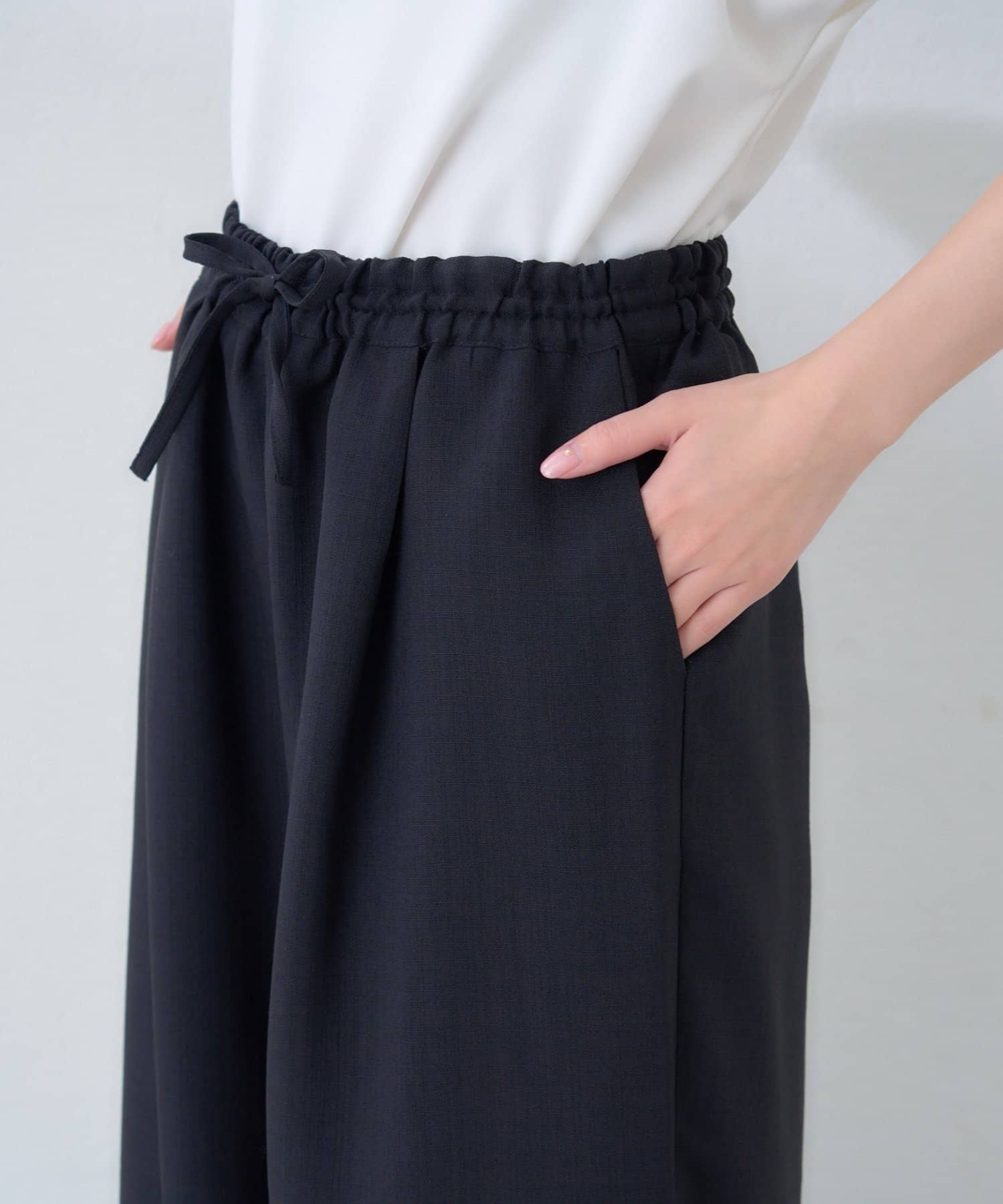 NICE CLAUP / OLIVE des OLIVE OUTLET(ナイスクラップ  / オリーブ デ オリーブ アウトレット) 【natural couture】イージーウエストワイドパンツ