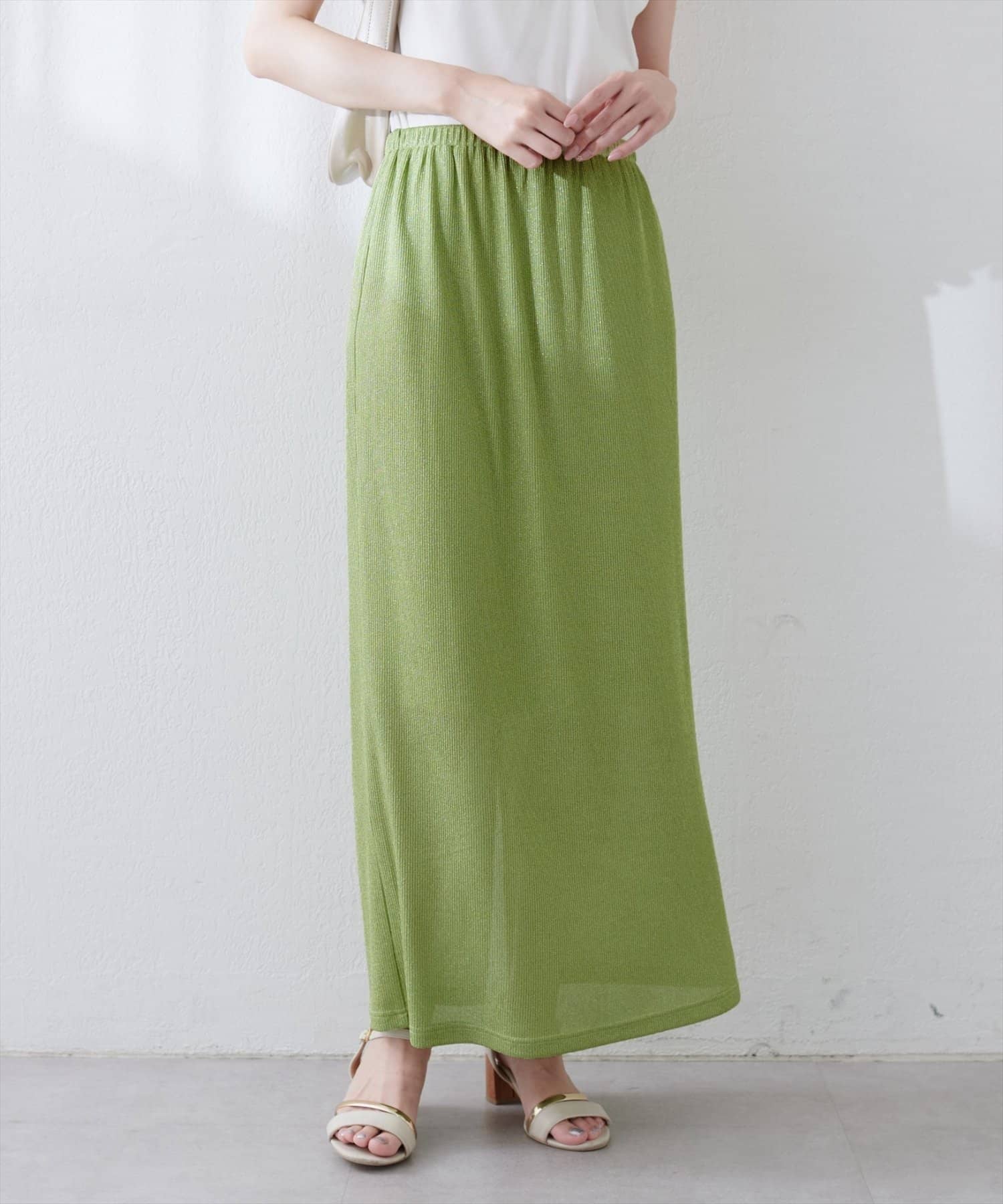 NICE CLAUP / OLIVE des OLIVE OUTLET(ナイスクラップ  / オリーブ デ オリーブ アウトレット) 【natural couture】ラメリブタイトスカート