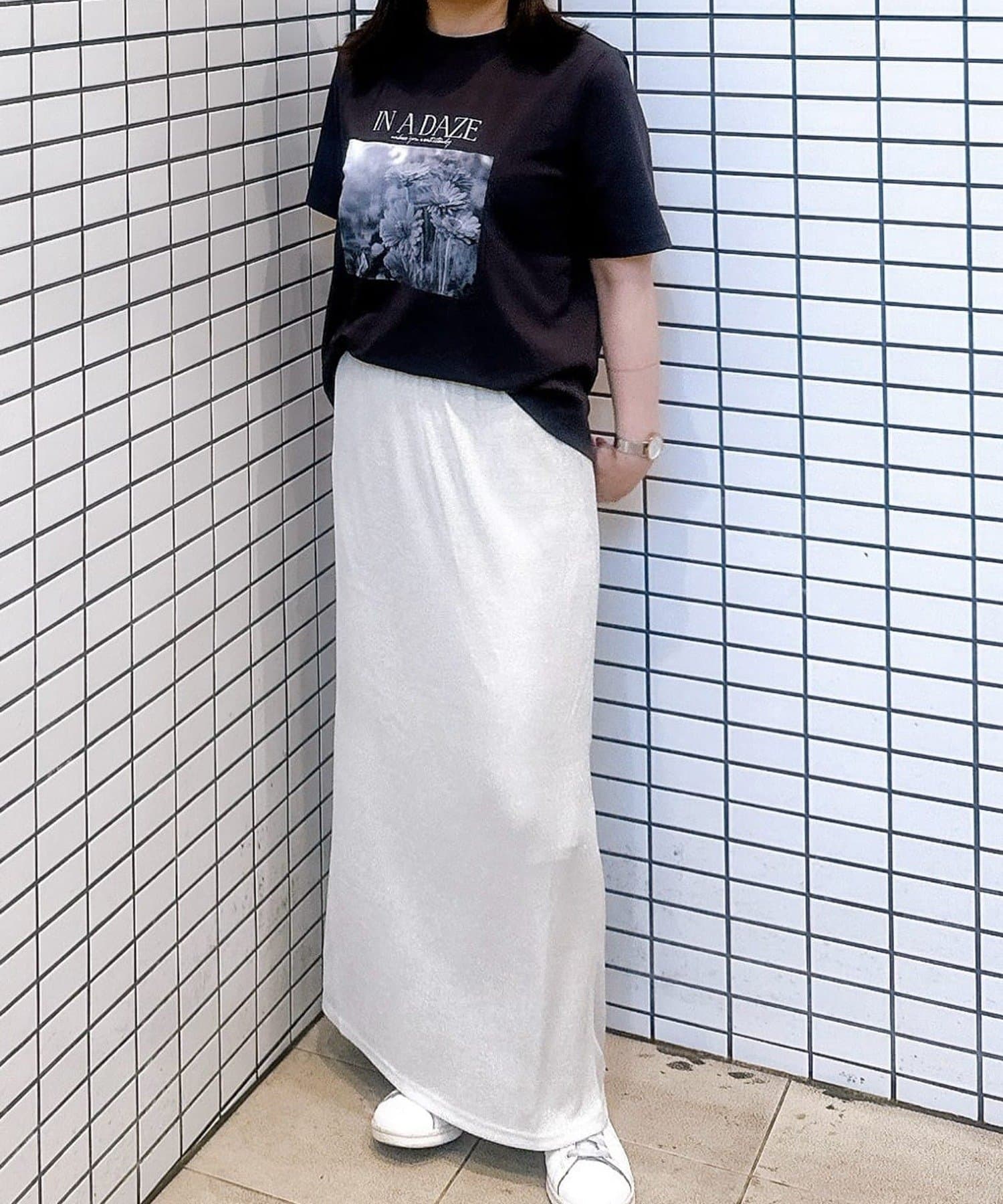 NICE CLAUP / OLIVE des OLIVE OUTLET(ナイスクラップ  / オリーブ デ オリーブ アウトレット) 【natural couture】ラメリブタイトスカート
