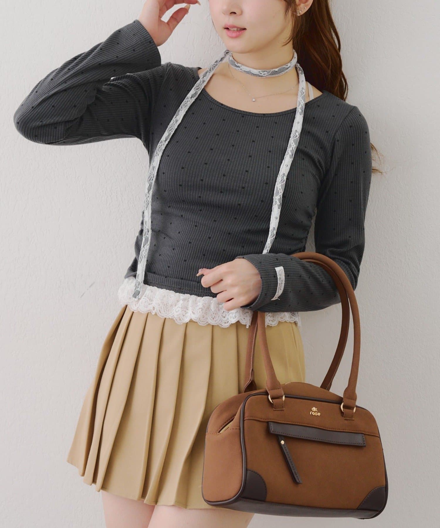 NICE CLAUP / OLIVE des OLIVE OUTLET(ナイスクラップ  / オリーブ デ オリーブ アウトレット) 夢かわいい【RMAF】チョーカー付ウィッシュコアテレコTOPS