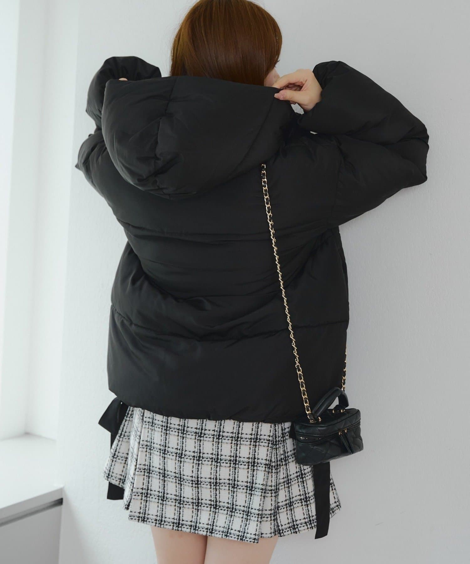 NICE CLAUP / OLIVE des OLIVE OUTLET(ナイスクラップ  / オリーブ デ オリーブ アウトレット) 冬無双できる♡【RMAF】2WAYリボン中綿ミドル丈ブルゾン