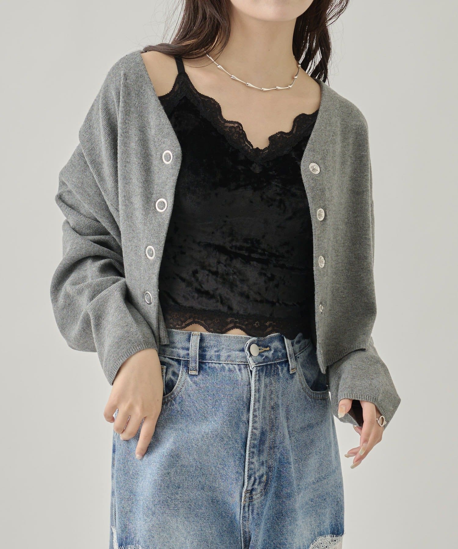 mystic(ミスティック) パット付きベロアキャミソール