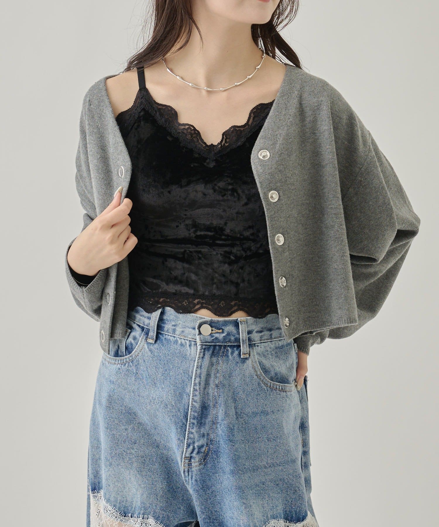 mystic(ミスティック) パット付きベロアキャミソール