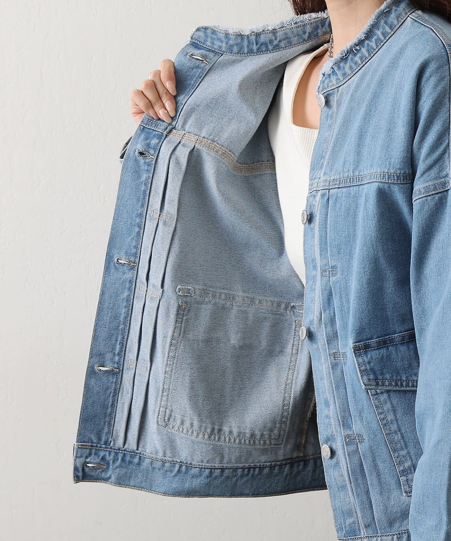 COLONY 2139(コロニー トゥーワンスリーナイン) 12.5OZノーカラーデニムジャケット