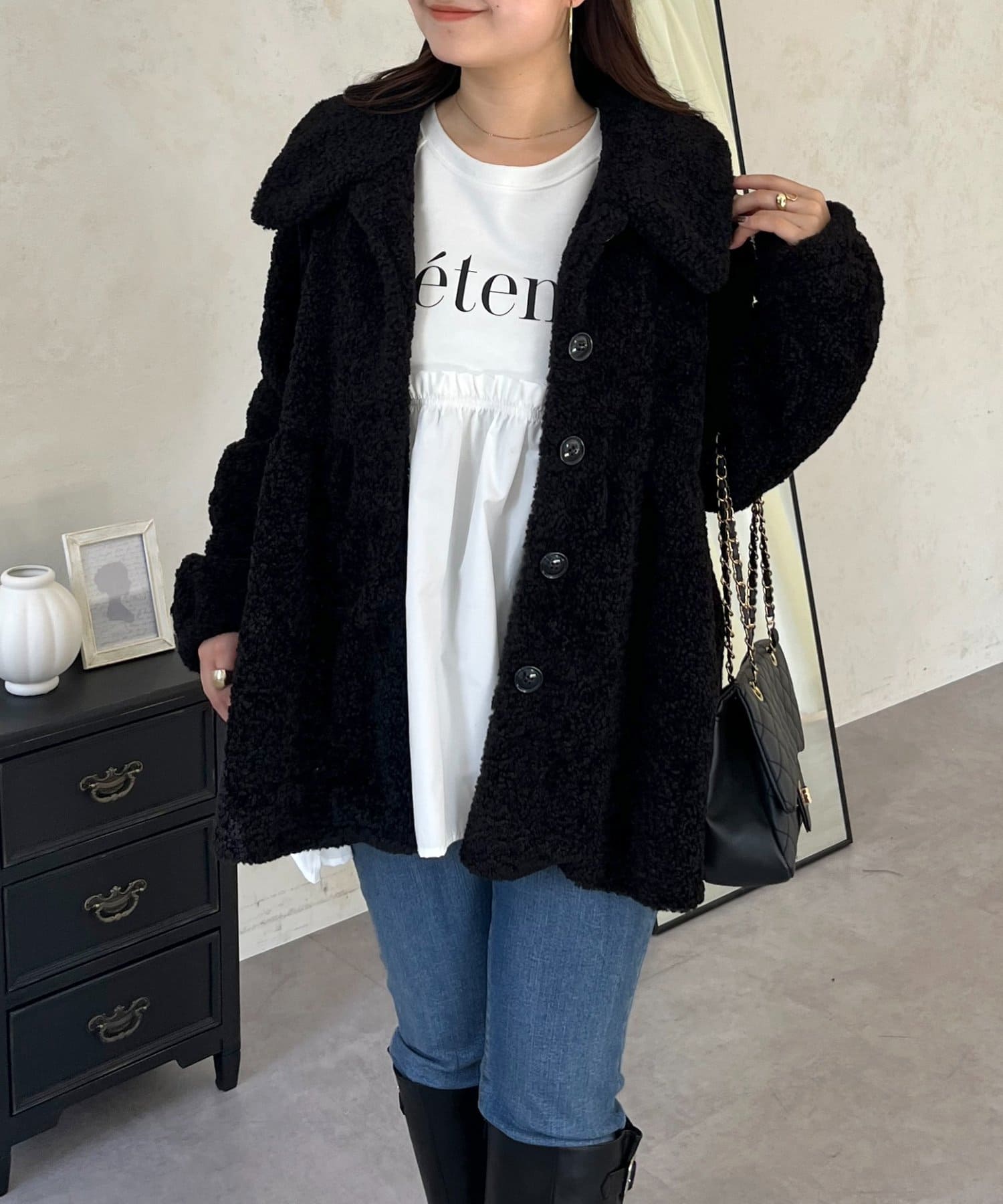 prose verse(プロズヴェール) ペプラムボアコート