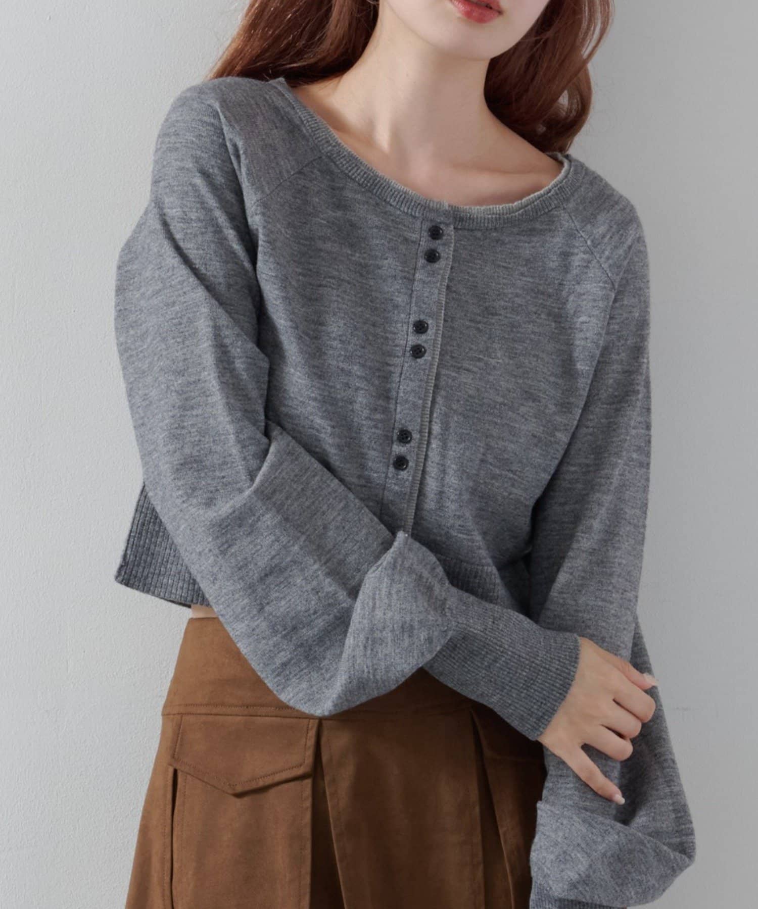 Kastane(カスタネ) 【新色追加】レイヤード配色カーディガン