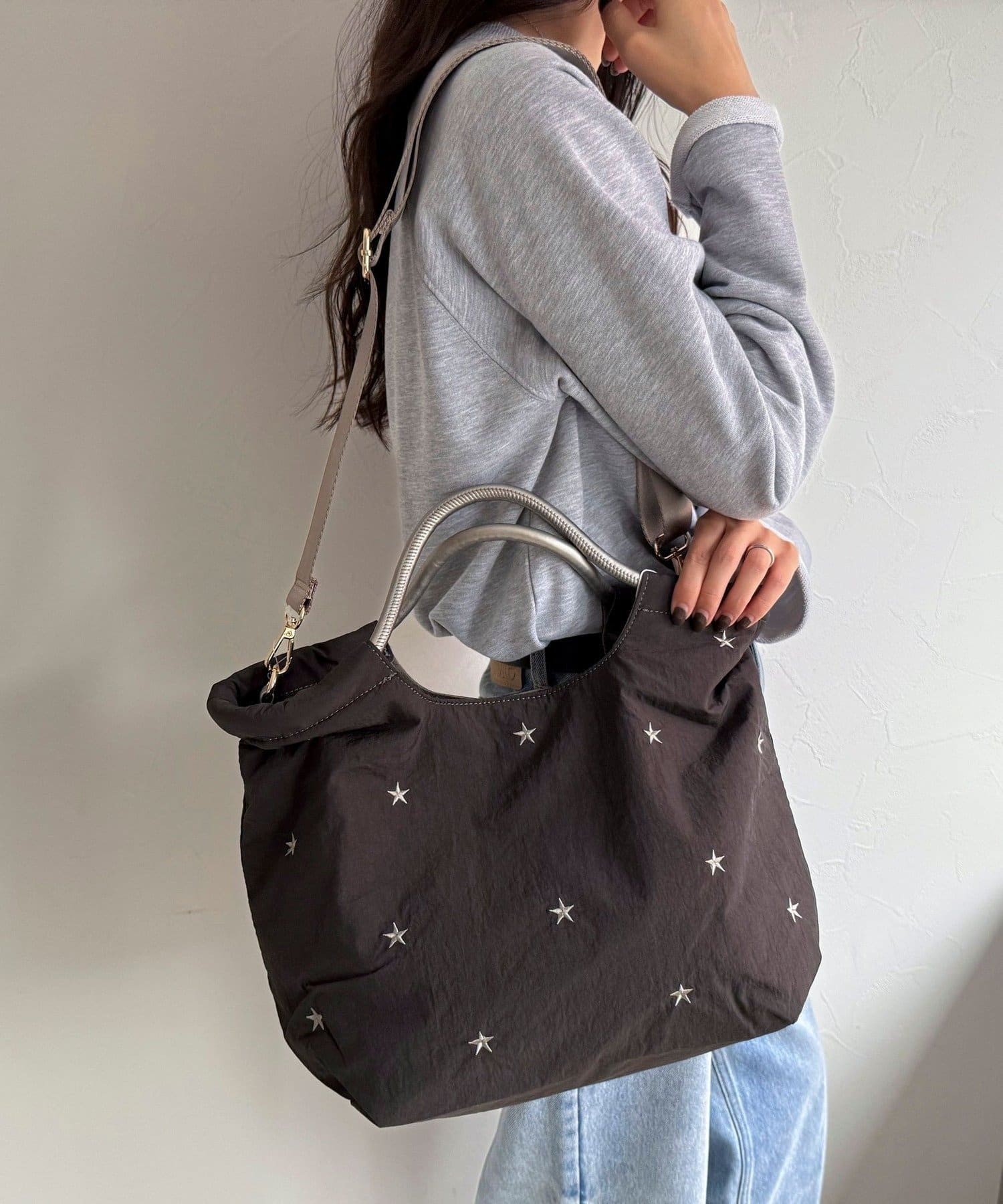 FREDY & GLOSTER(フレディ アンド グロスター) バイカラー星刺しゅう2ＷAYトートバッグ