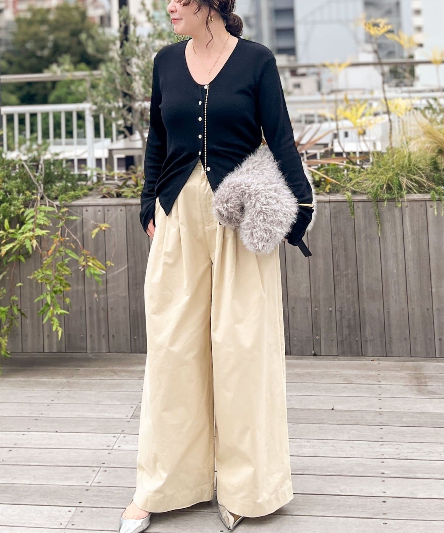 NOLLEY'S(ノーリーズ) MY STANDARD ウォッシャブルリブカーディガン