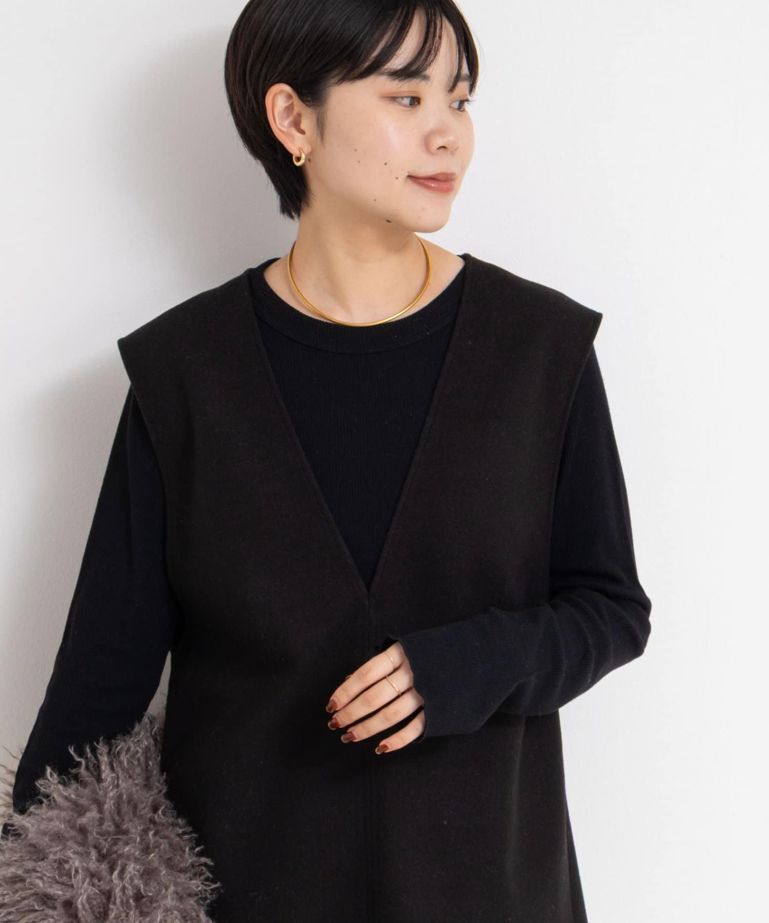 NOLLEY'S(ノーリーズ) MY STANDARD ウォッシャブルリブクルーネックロンT