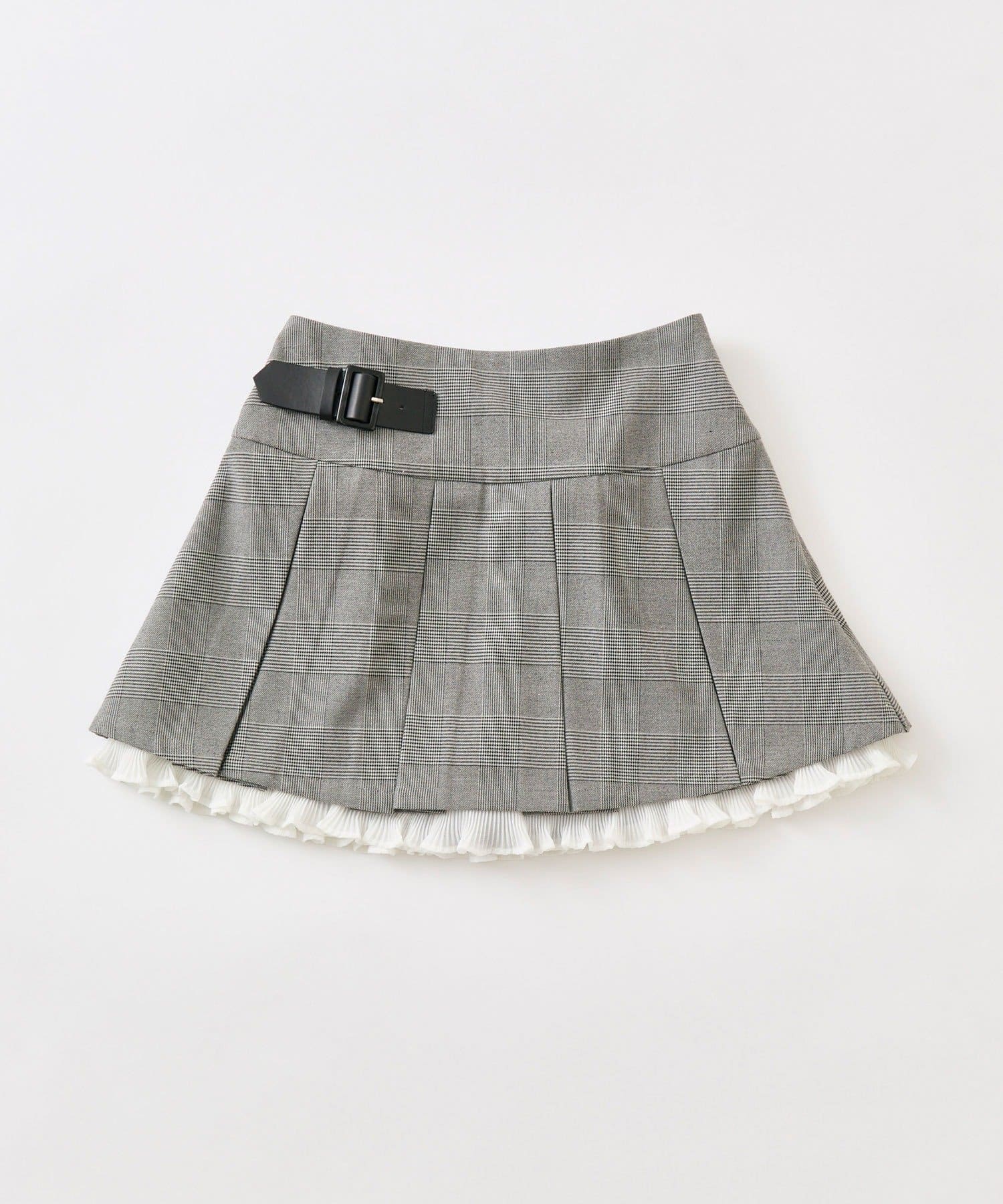 OLIVE des OLIVE(オリーブ デ オリーブ) 裾レイヤードプリーツミニスカート