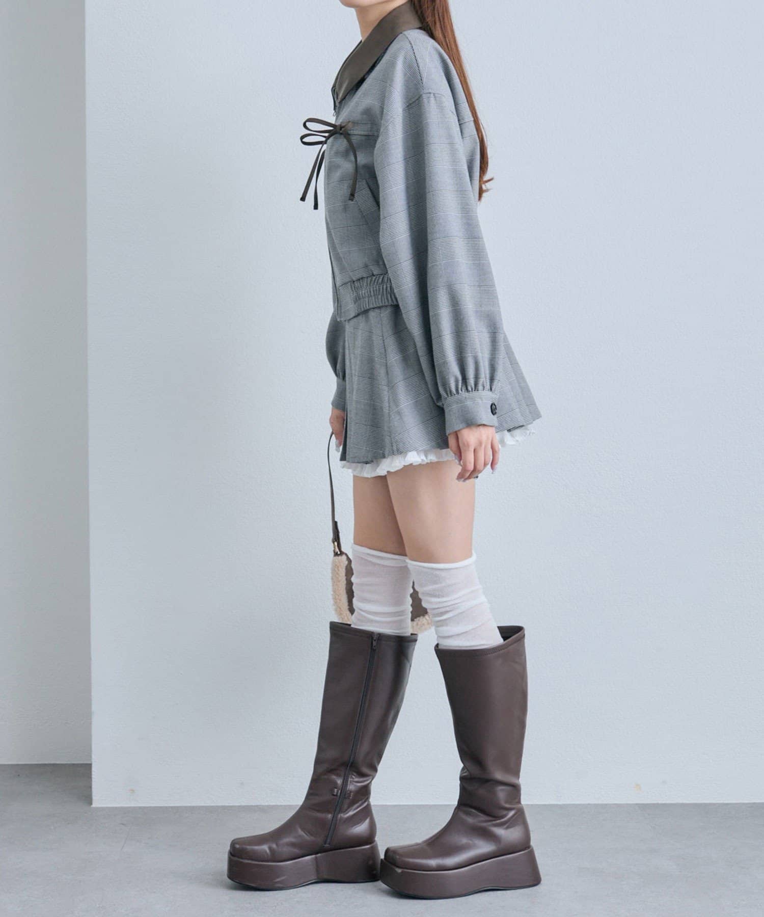 OLIVE des OLIVE(オリーブ デ オリーブ) 配色衿ブルゾン