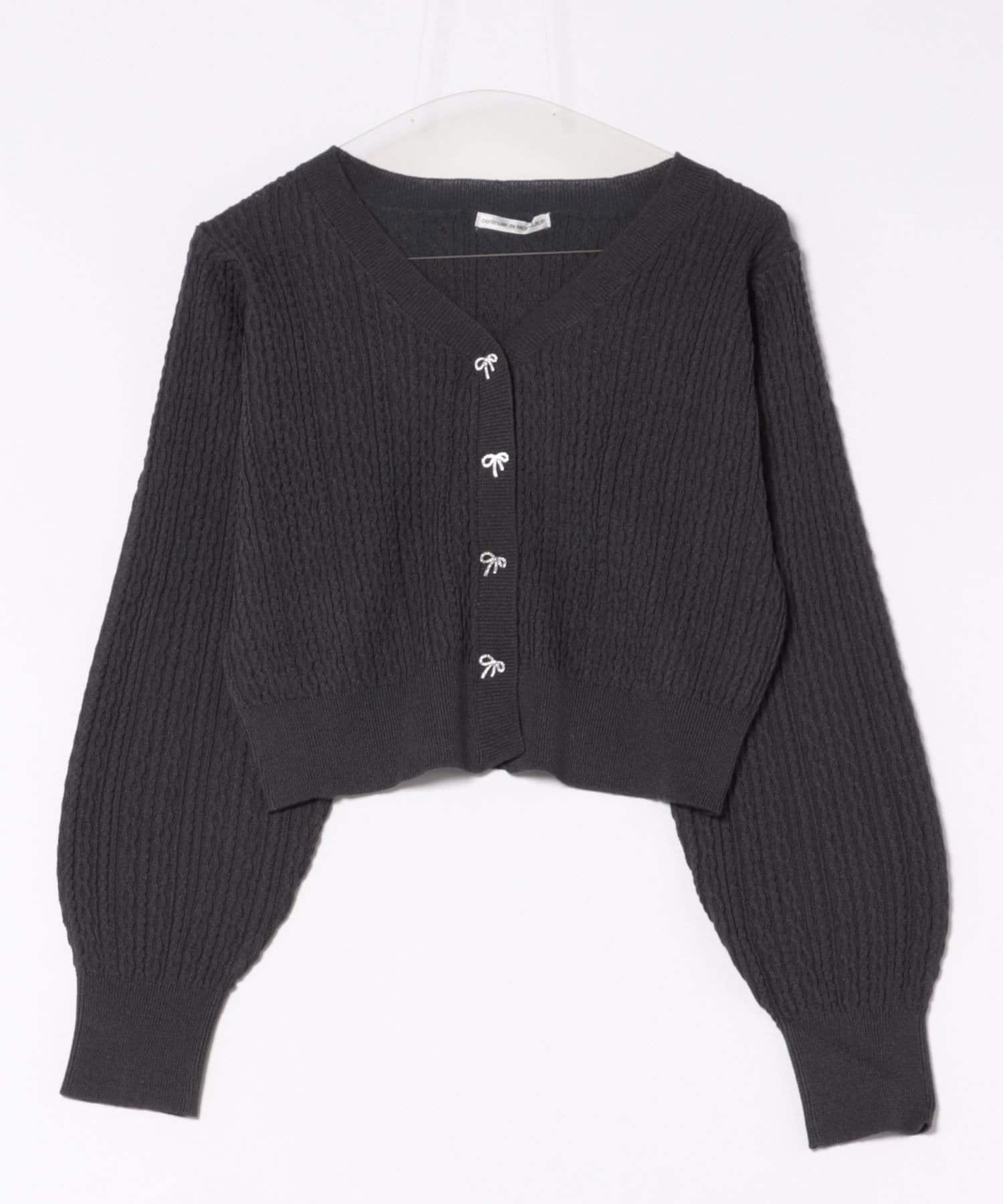 NICE CLAUP / OLIVE des OLIVE OUTLET(ナイスクラップ  / オリーブ デ オリーブ アウトレット) ベビーケーブルリボンカーディガン