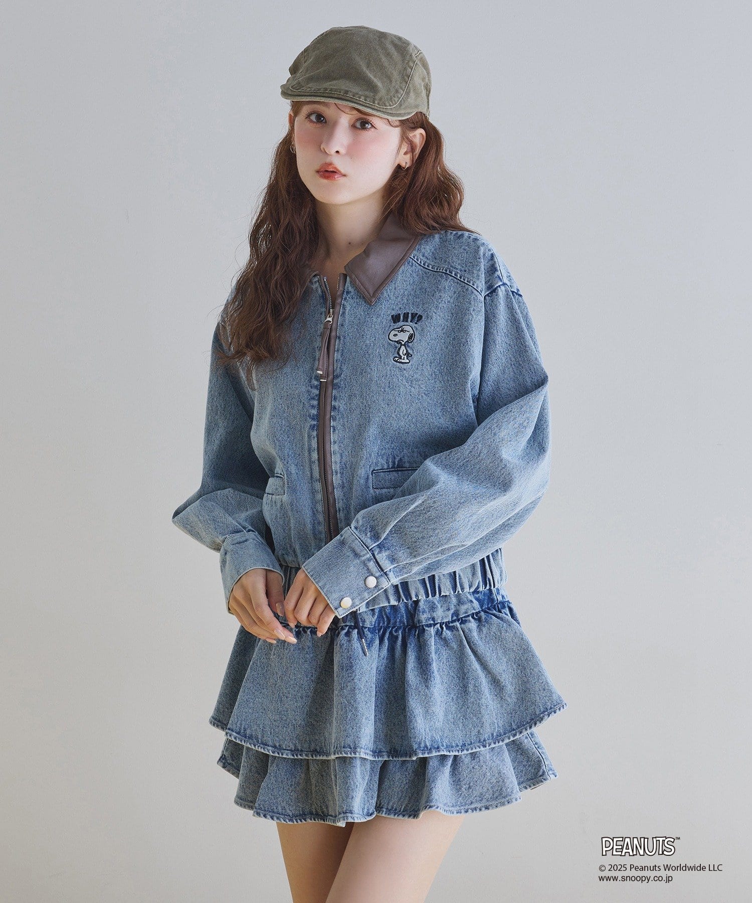 one after another NICE CLAUP(ワンアフターアナザー ナイスクラップ) 【PEANUTSコラボ】スヌーピー刺繍入りバーンジャケット