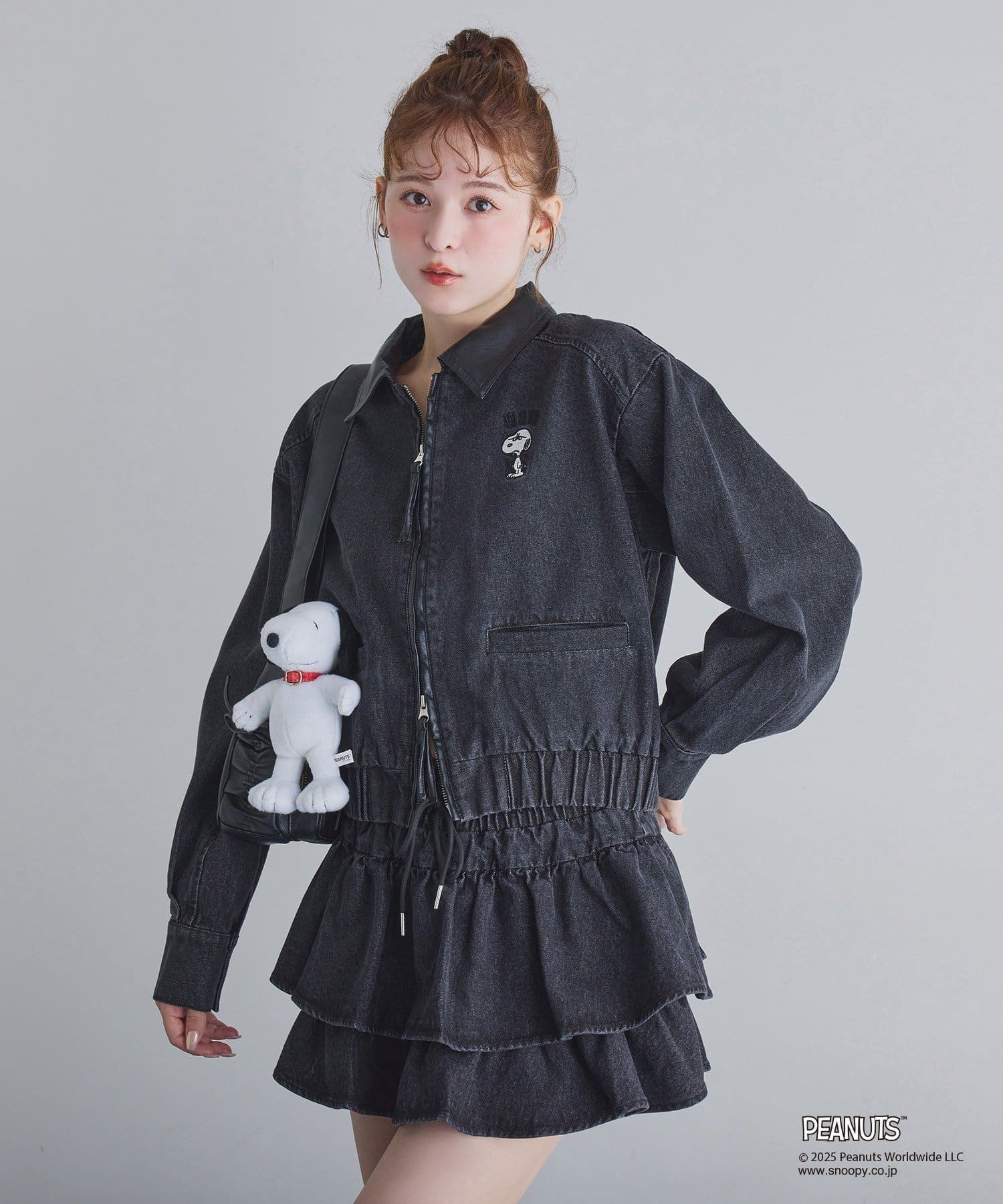 one after another NICE CLAUP(ワンアフターアナザー ナイスクラップ) 【PEANUTSコラボ】スヌーピー刺繍入りバーンジャケット