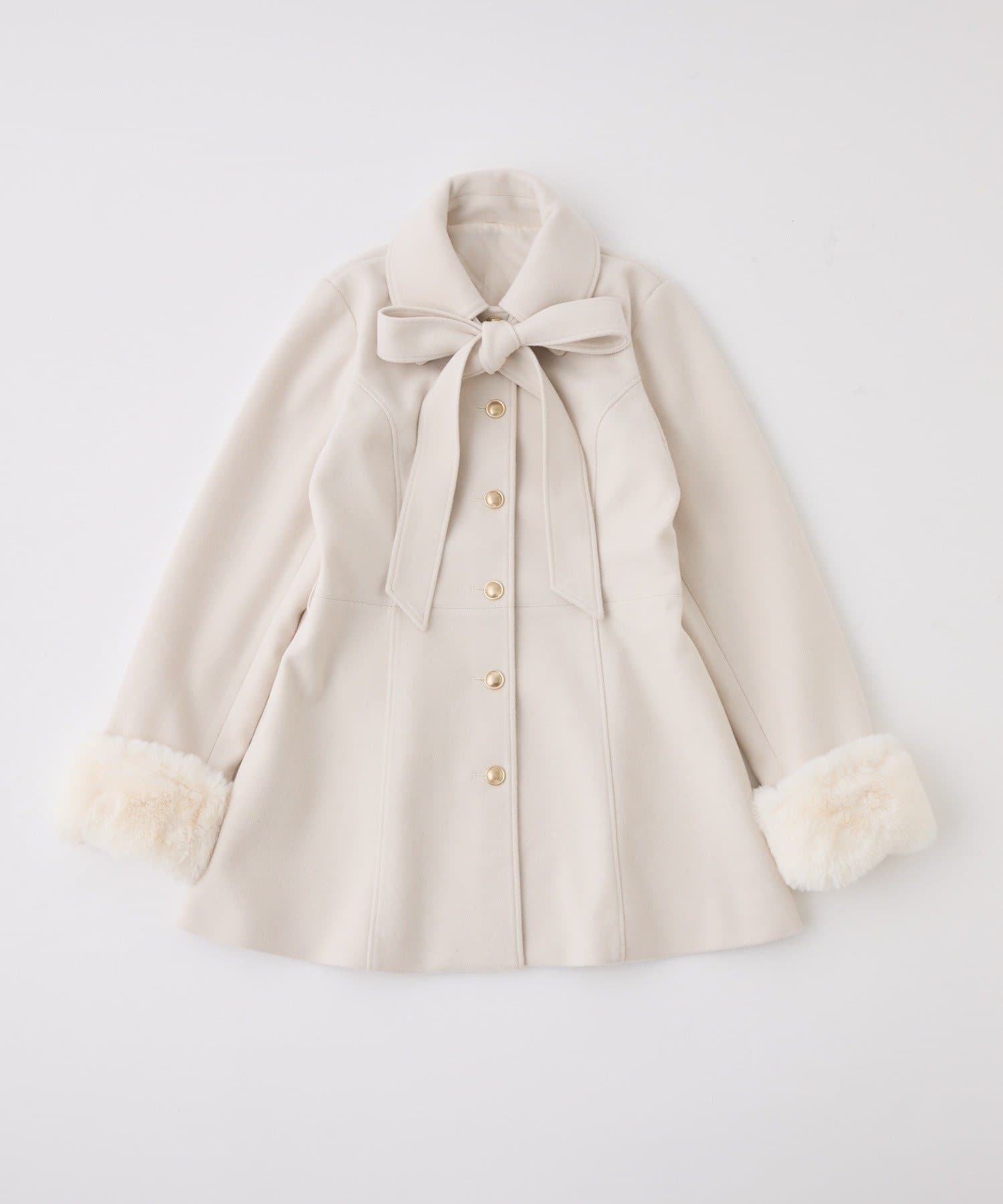 one after another NICE CLAUP(ワンアフターアナザー ナイスクラップ) 【premium order】リボンミドルコート/SMサイズあり