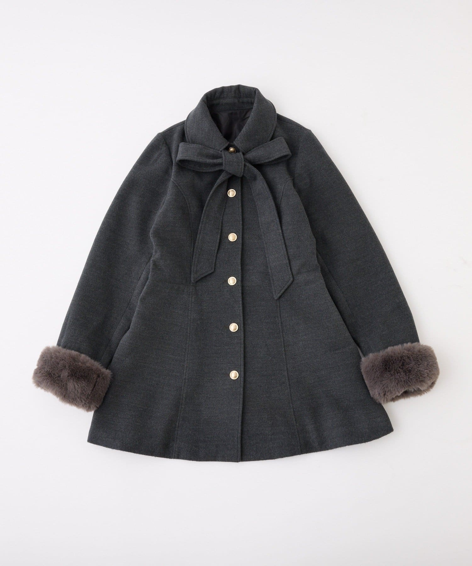 one after another NICE CLAUP(ワンアフターアナザー ナイスクラップ) 【premium order】リボンミドルコート/SMサイズあり