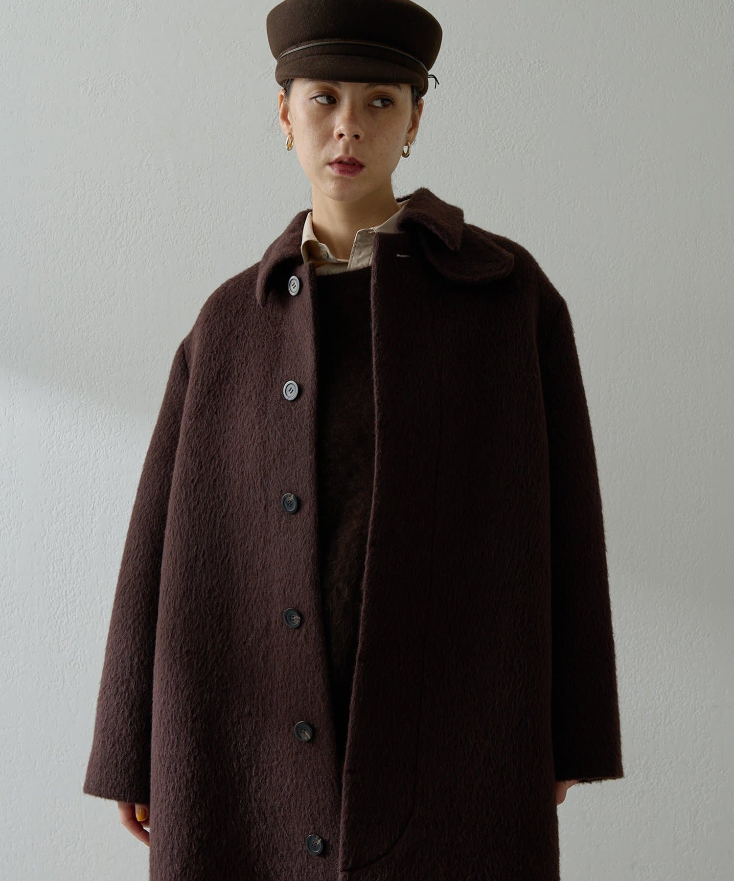 ROBES&CONFECTIONS アルパカシャギーライニング フーデットコート ROBES&CONFECTIONS アルパカシャギーライニング フーデットコート