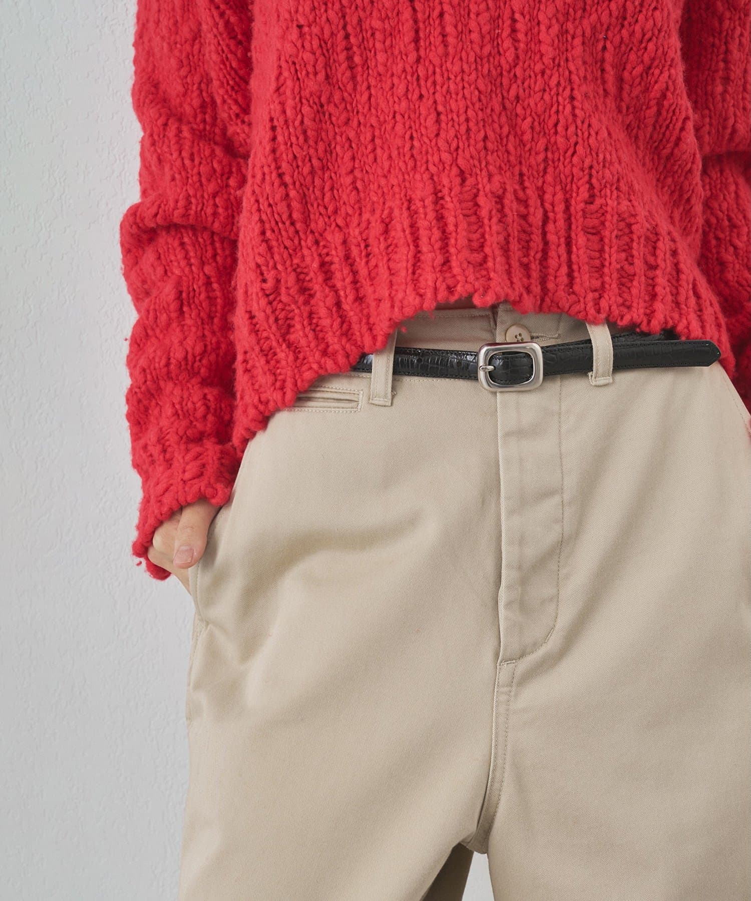 Whim Gazette(ウィム ガゼット) 【Hoaw.】型押しナローベルト