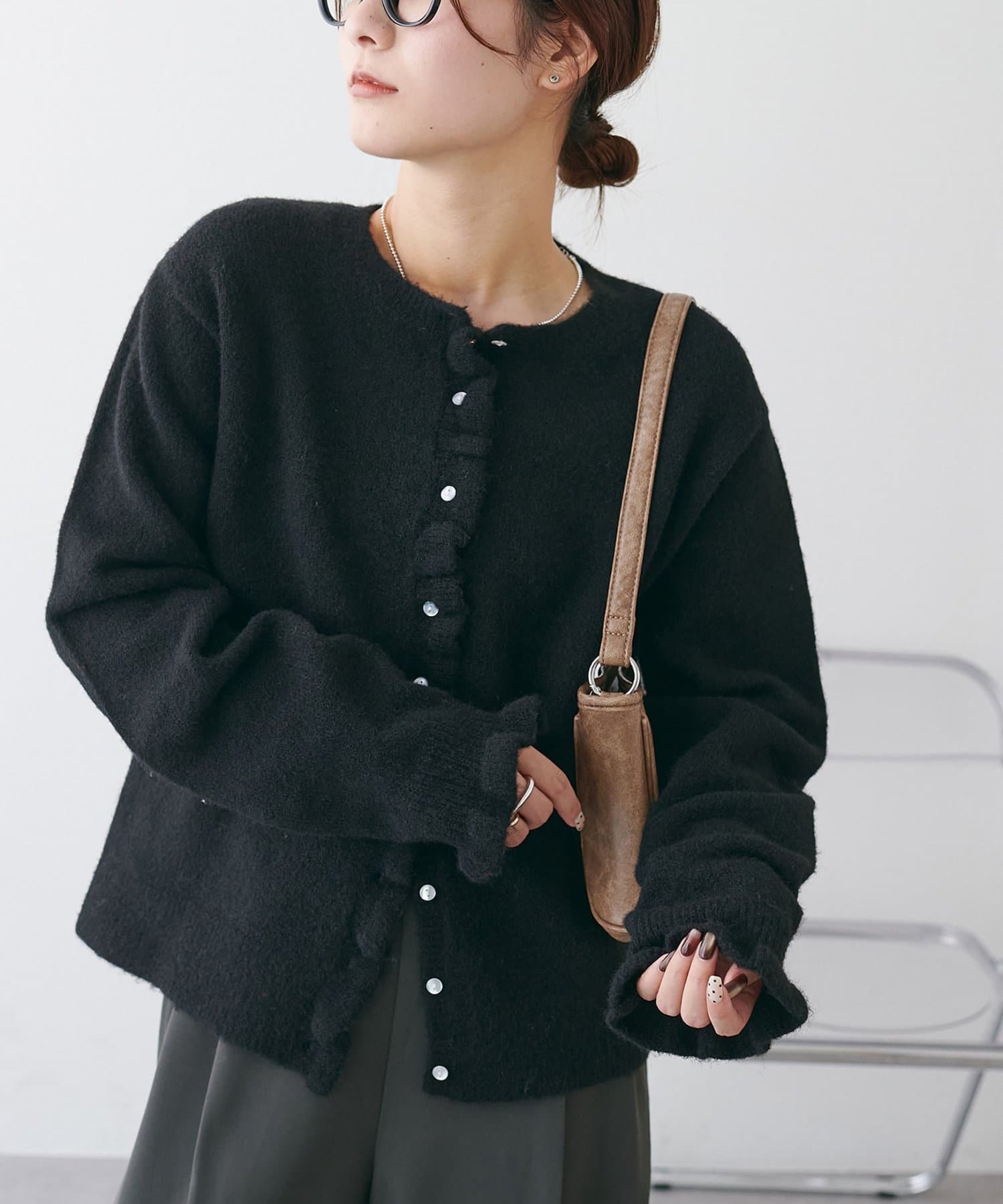 DISCOAT(ディスコート) 【WEB限定】フリル使いニット